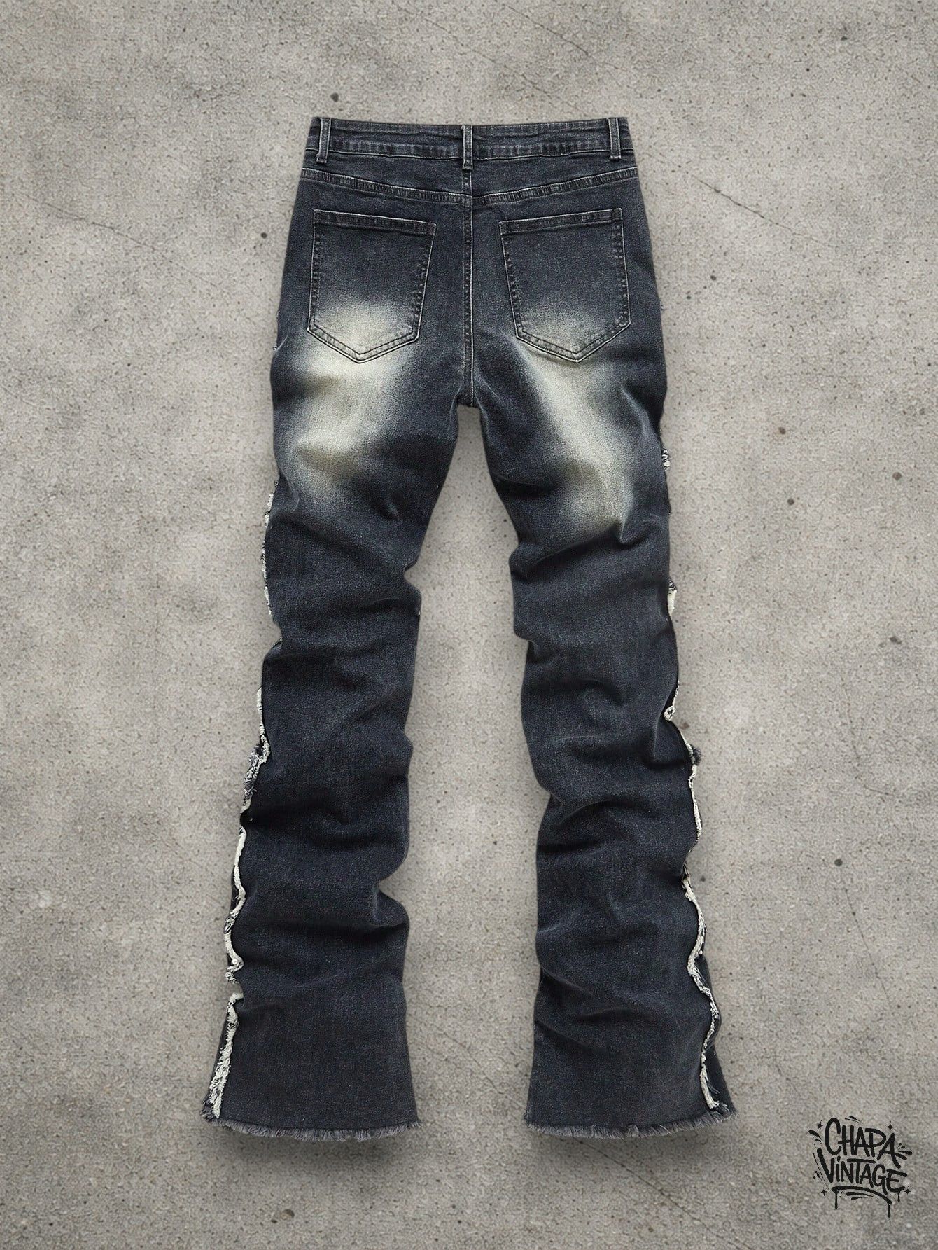 Japanese Brand Slim stacked washed jeans Size US 32 / EU 48 - 2 Thumbnail