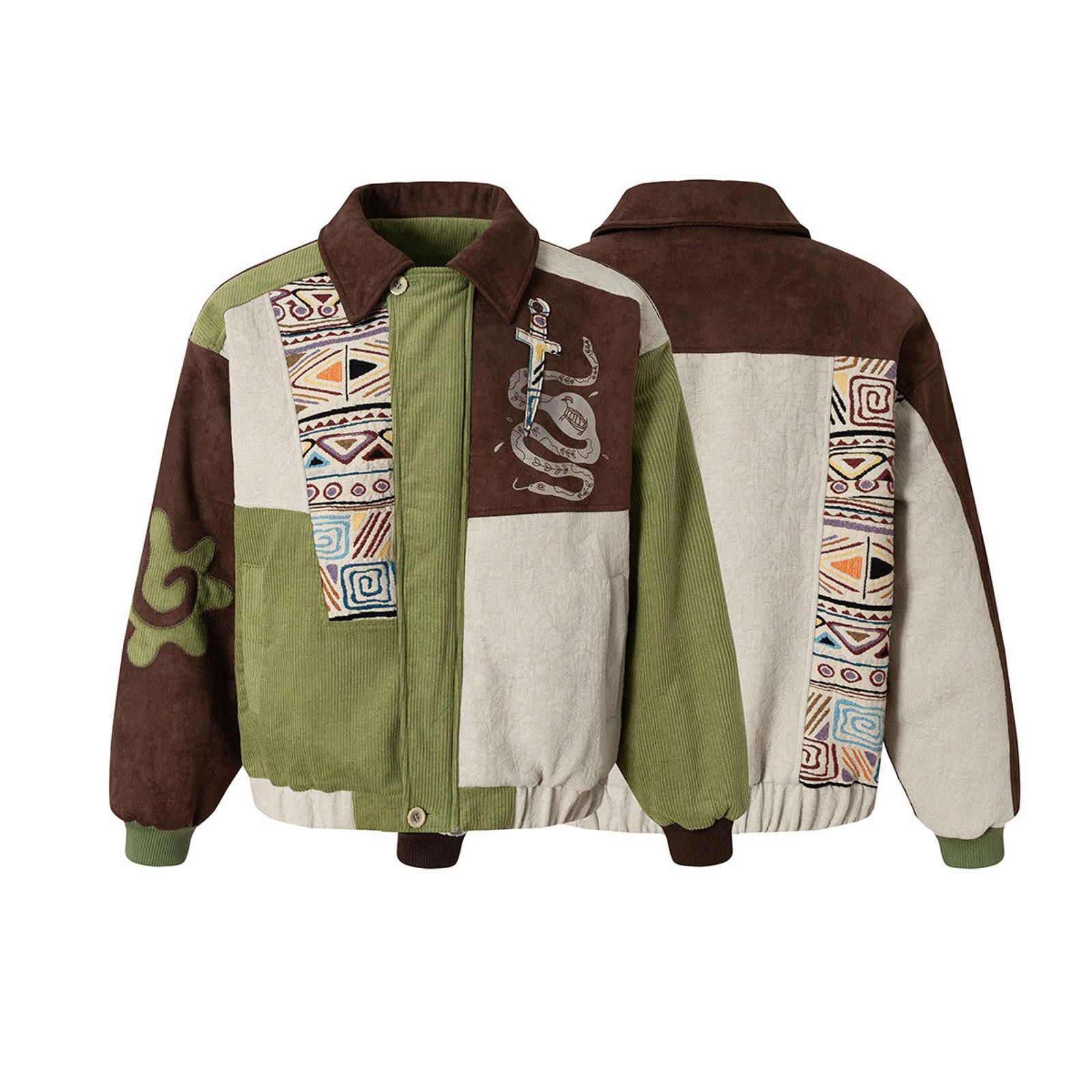 Japanese Brand Snake & Aztec Patchwork Utility Jacket Size US M / EU 48-50 / 2 - 5 Thumbnail