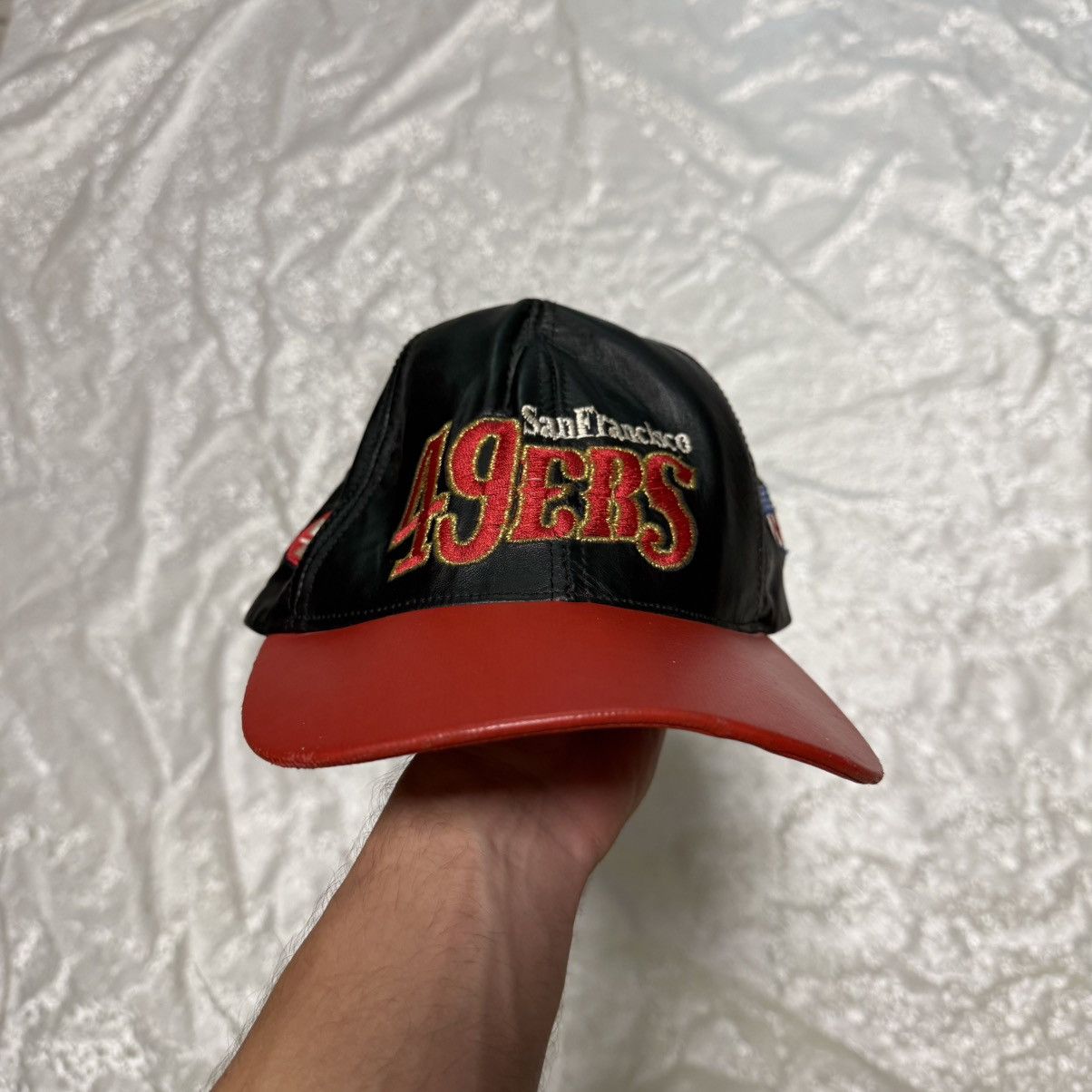 NFL Vintage San Francisco 49ers Cap Snapback Leather NFL 90s Size ONE SIZE - 2 Thumbnail
