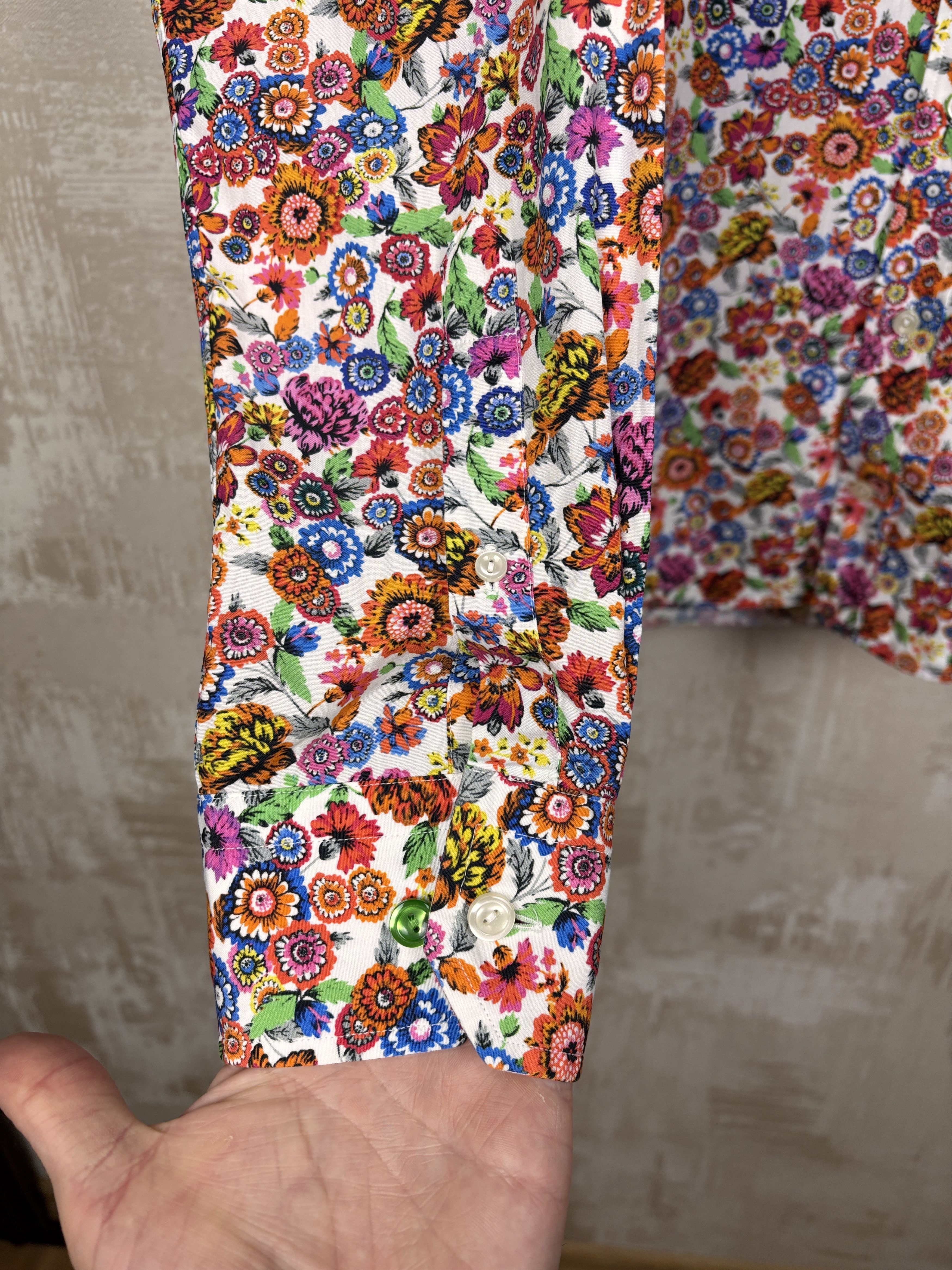 Eton Mint! Eton Floral Dress Shirt Sz 40 / M / 15 (3/4) Slim Fit Size US M / EU 48-50 / 2 - 9 Thumbnail