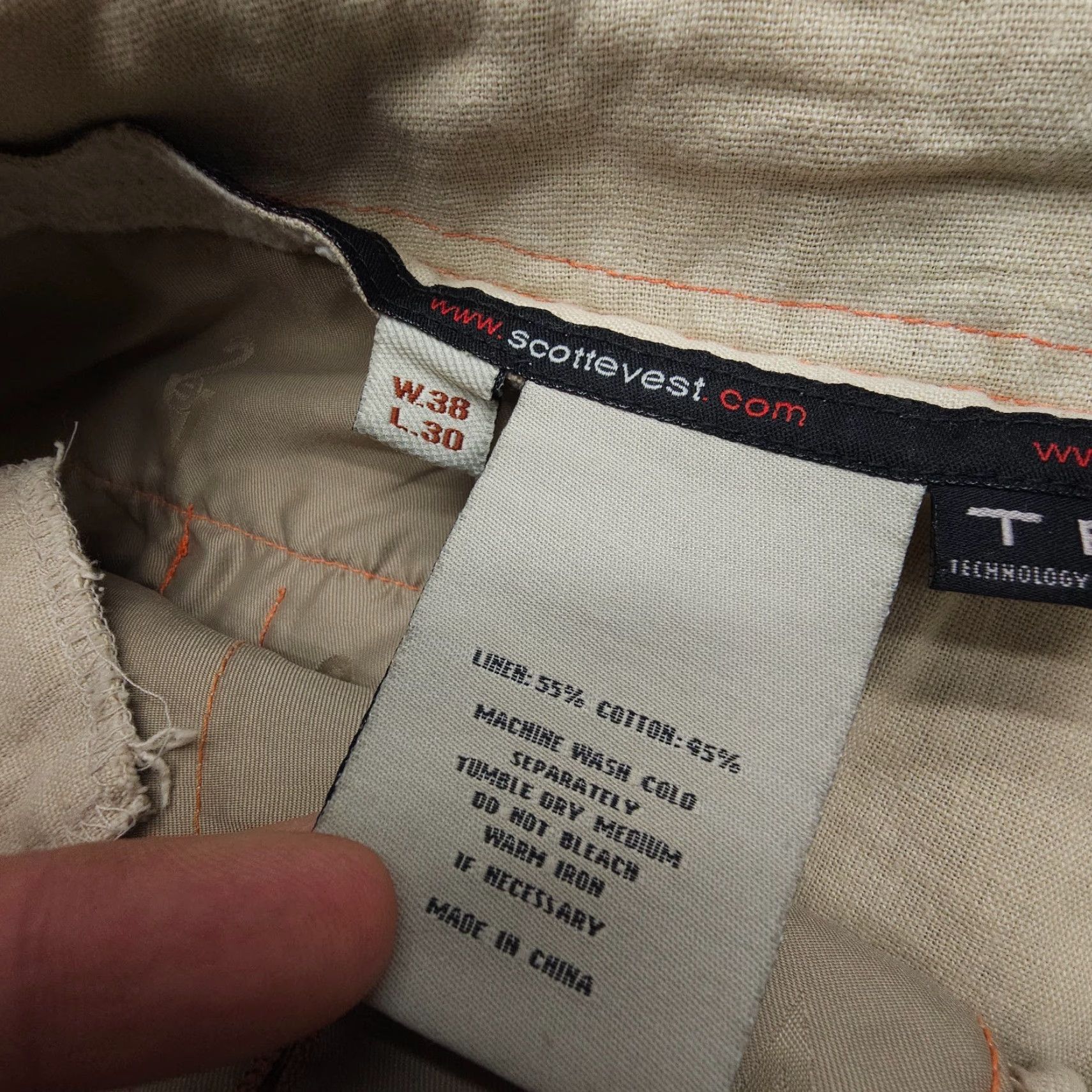 Vintage VINTAGE SCOTTeVEST Cargo Convertible Pants Mens 38x30 Baggy Hidden Pockets Y2K Linen Size 38R - 5 Thumbnail