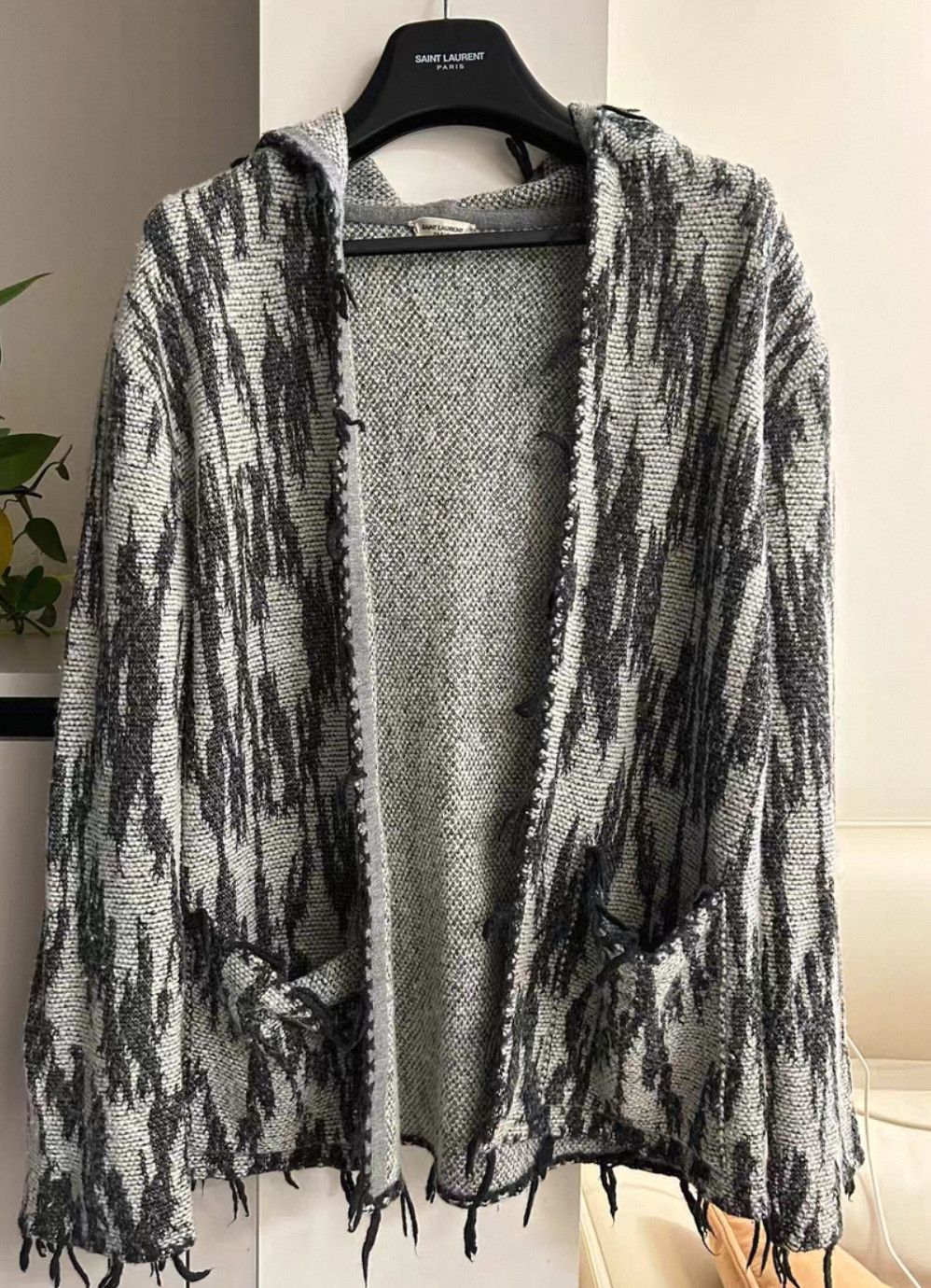 Saint Laurent Paris SAINT LAURENT beige linen hooded cardigan 2408-Nextarrow Size US S / EU 44-46 / 1 - 1 Thumbnail