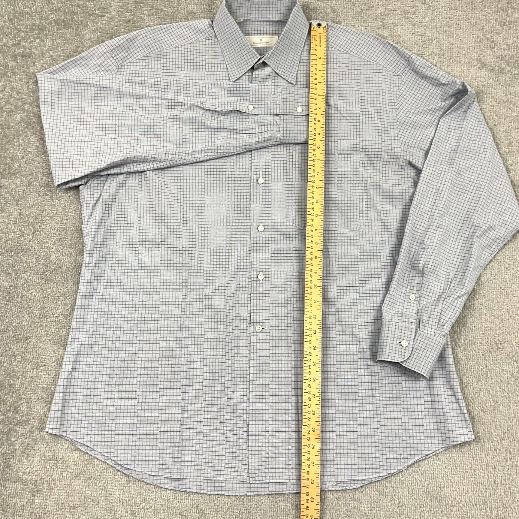 Ermenegildo Zegna Ermenegildo Zegna Shirt Mens Sz 42 - 16.5 Gray Blue Office Work Size 42R - 4 Thumbnail
