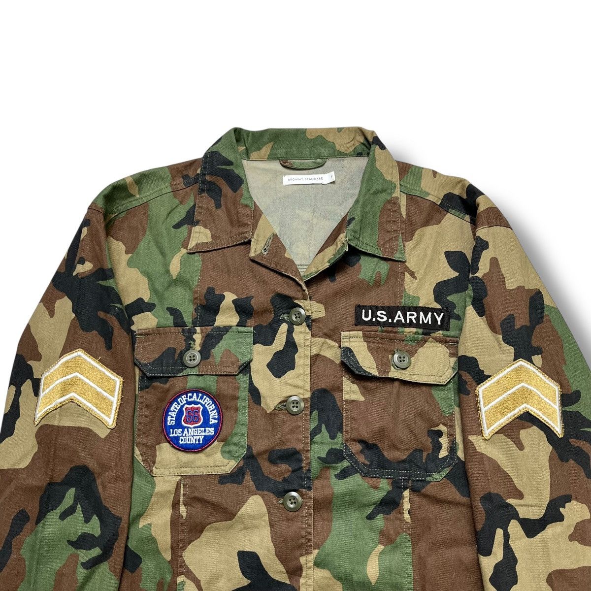 Vintage Vintage Browny Camouflage button ups shirt john lennon style Size US M / EU 48-50 / 2 - 2 Thumbnail