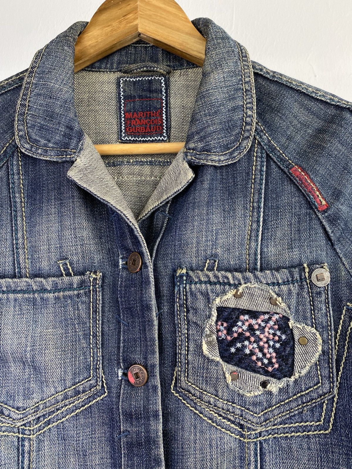 Marithe + Francois Girbaud Marithe + Francois Girbaud 00s Cropped Denim Jacket Size S / US 4 / IT 40 - 9 Thumbnail