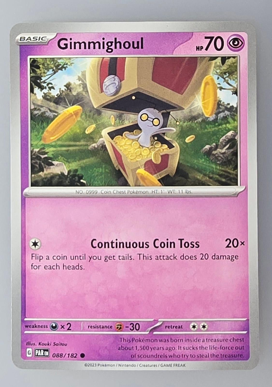 Pokemon Gimmighoul Pokémon card Paradox Rift Size ONE SIZE - 1 Thumbnail