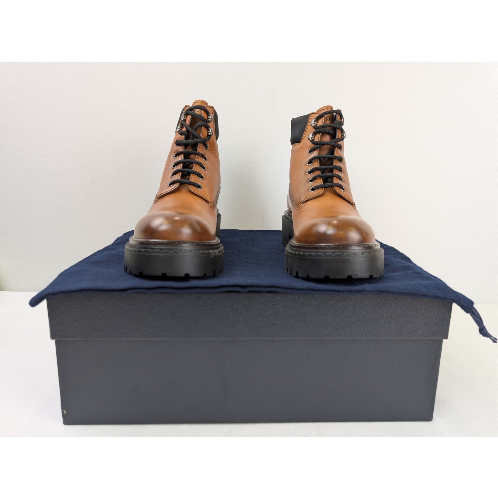 Prada o1rshd1 leather and recycled nylon ankle boots in Cognac Size US 10.5 / EU 43-44 - 17 Thumbnail