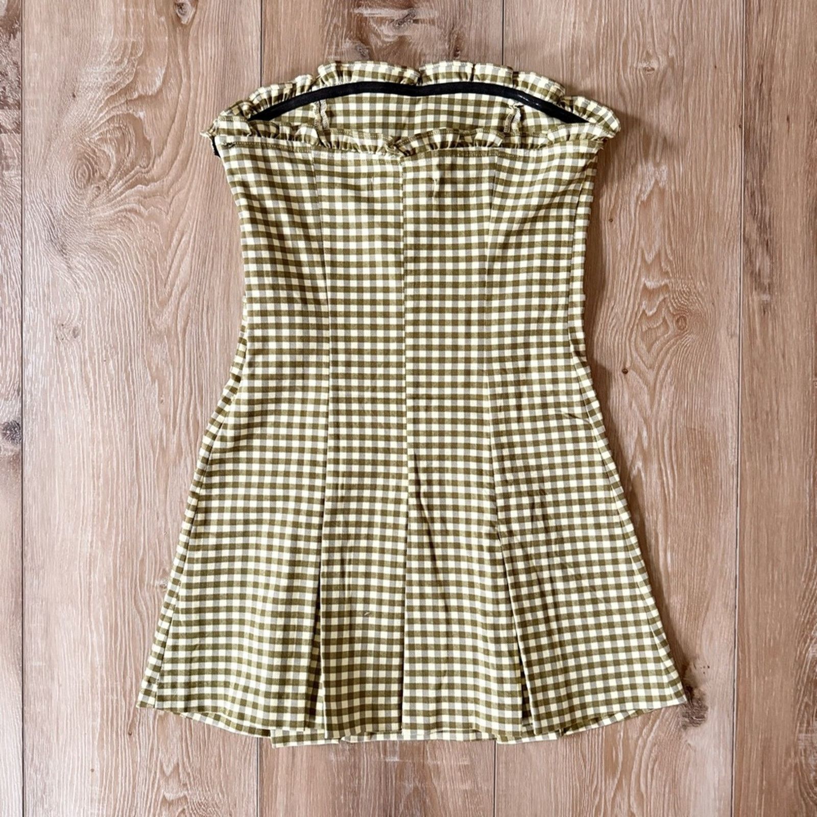 Urban Outfitters Urban Outfitters Margot Strapless Drop Waist Gingham Dress  M | Grailed