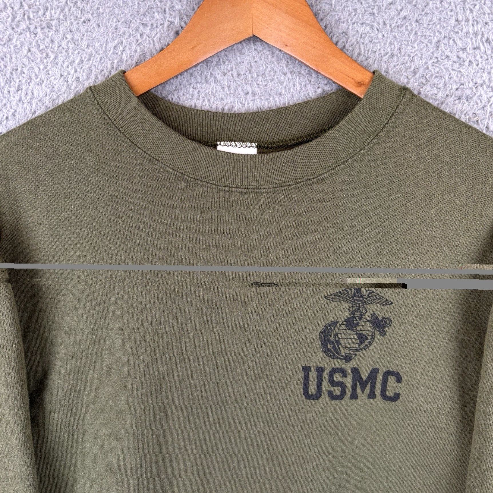 Olive VINTAGE Campbellsville Apparel CompanyUSMC Sweatshirt Mens L Olive Green Fleece Crewneck USA Marine Corps Made USA Logo Graphic Print Baggy/Regular Size US L / EU 52-54 / 3 - 2 Thumbnail