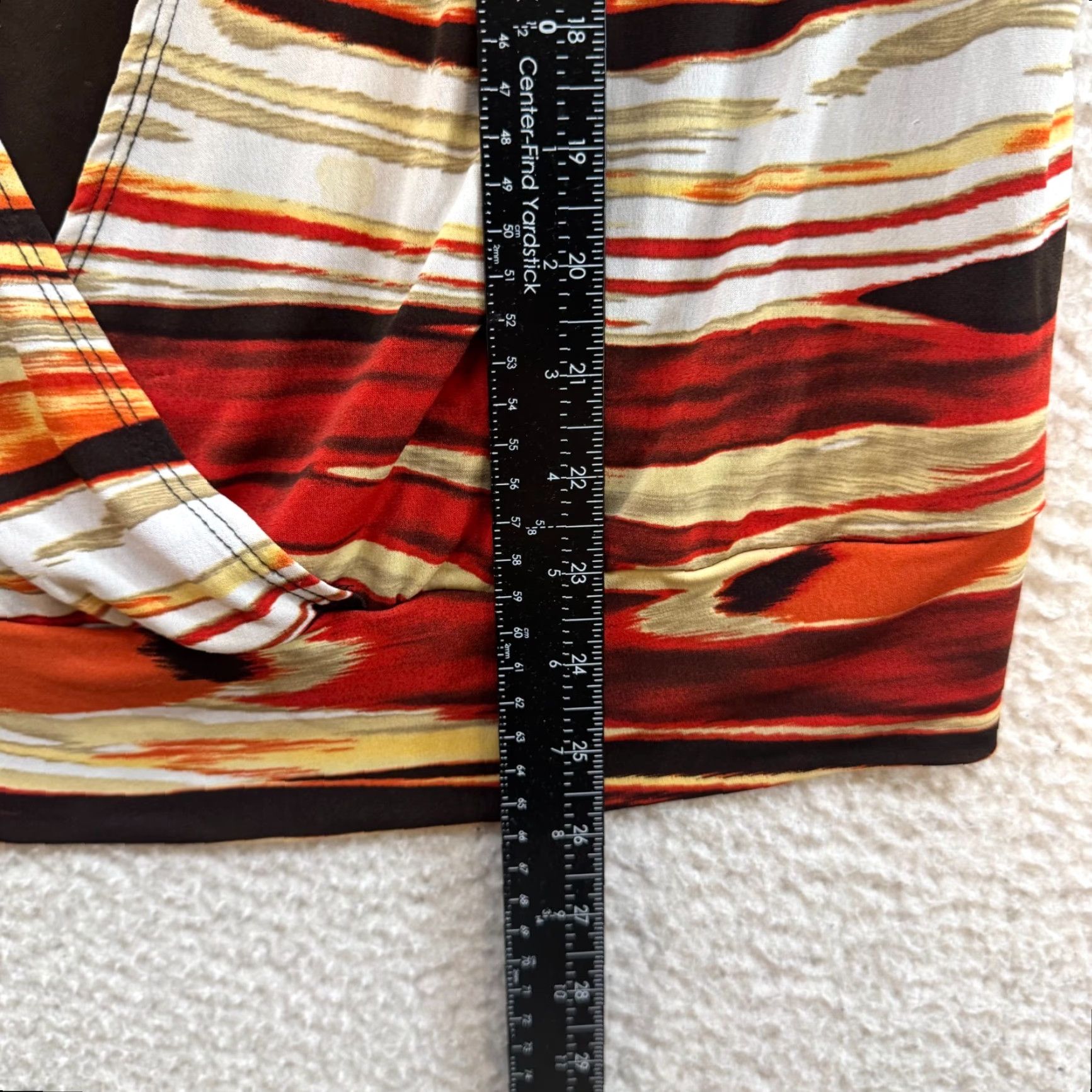 Vintage VINTAGE ABG Boho Shirt Womens XL Orange Brown Striped Slinky Stretch Bohemian Brown Size XL / US 12-14 / IT 48-50 - 6 Thumbnail
