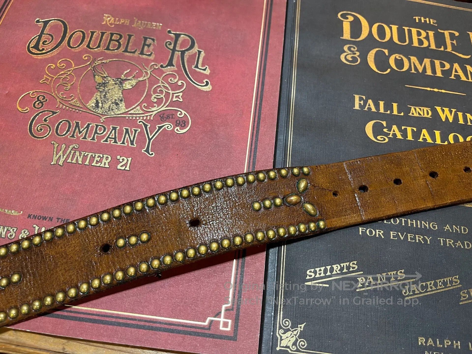 RRL Ralph Lauren rrl limited edition leather belt. Size ONE SIZE - 7 Thumbnail