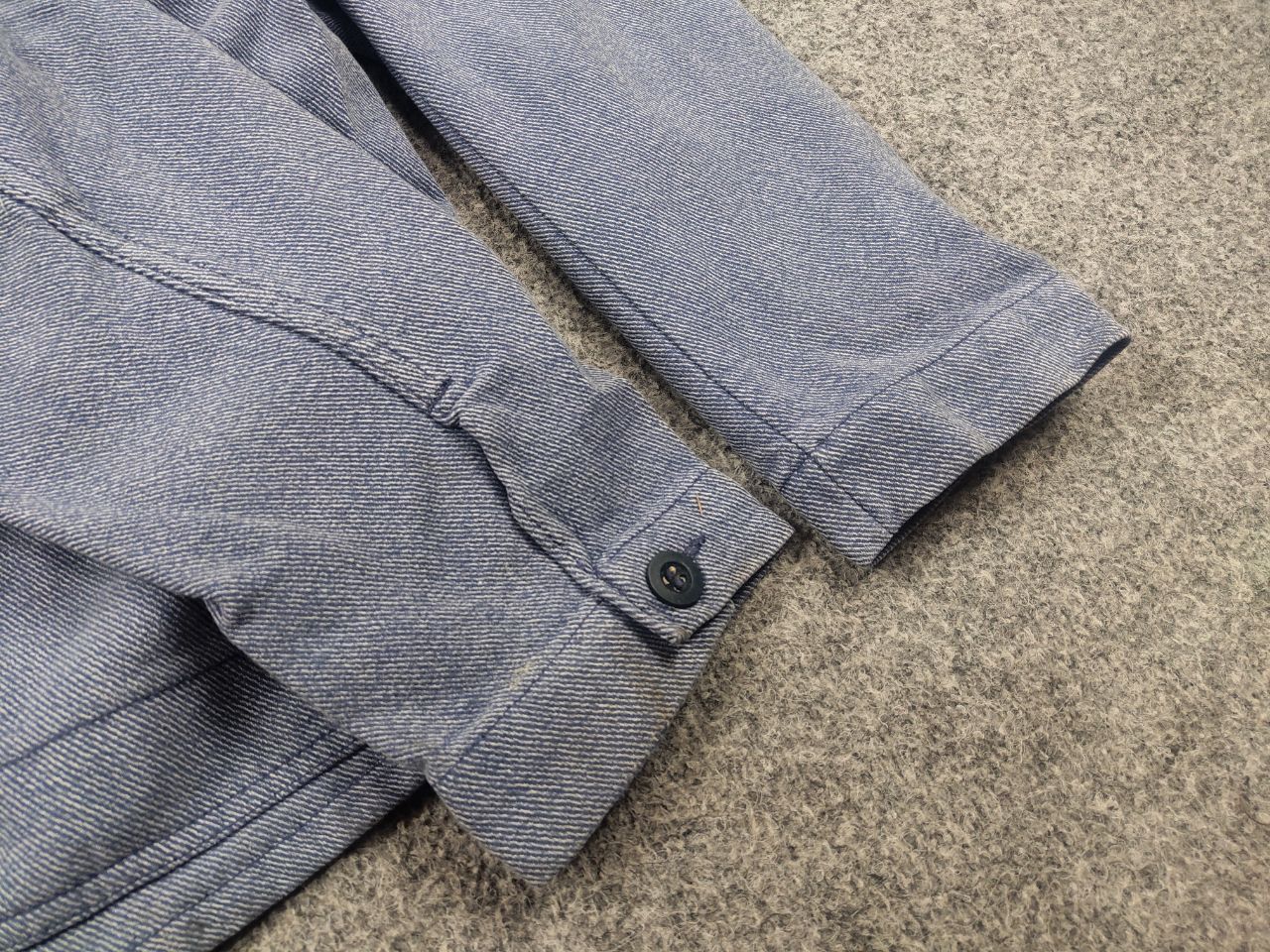 Vintage Vintage 70's German Work Sanfor Hickory Faded Chore Jacket Size US L / EU 52-54 / 3 - 10 Thumbnail