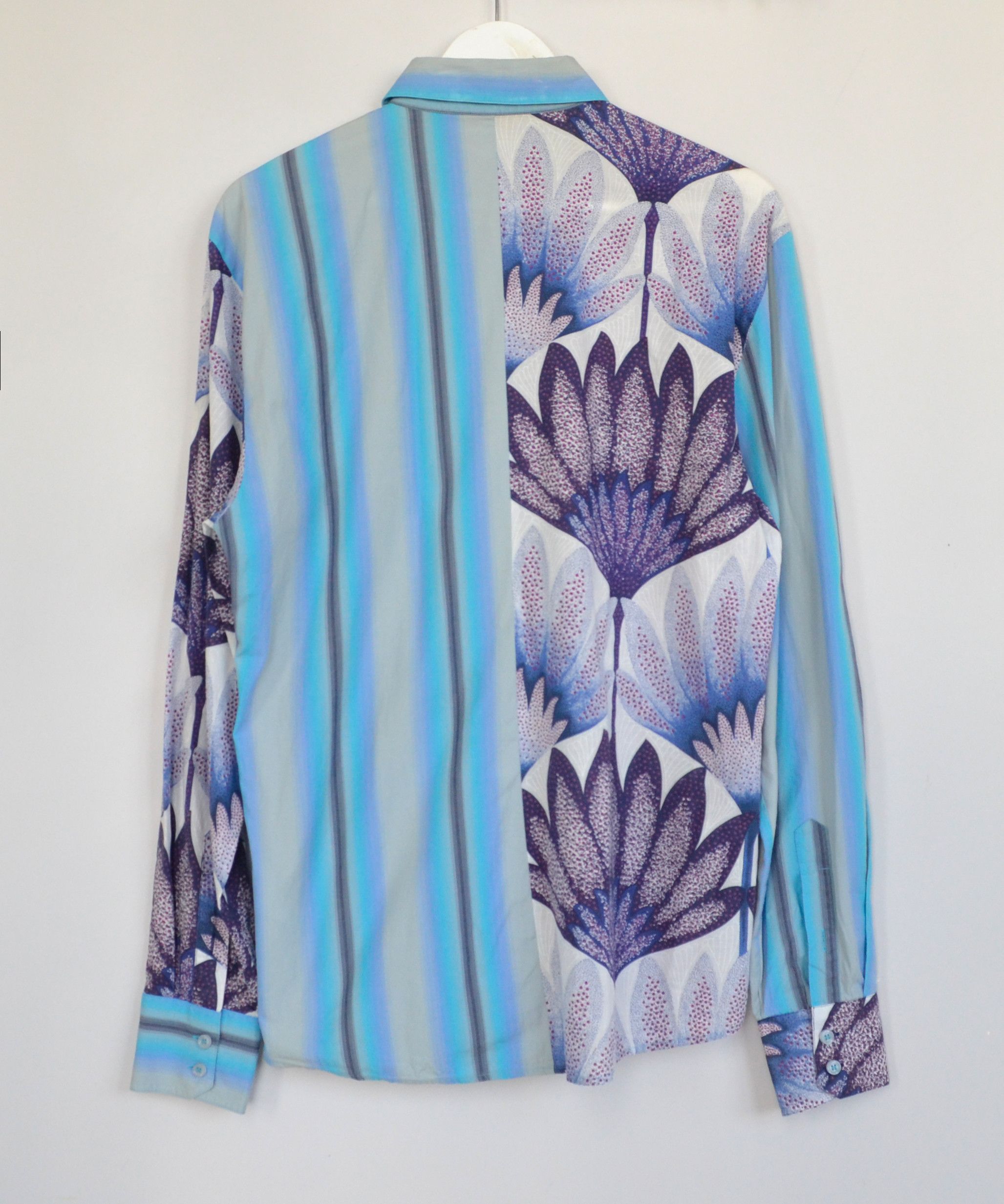 Roberto Cavalli Roberto Cavalli Shirt Button Up Long Sleeve Printed Blue Size US S / EU 44-46 / 1 - 4 Thumbnail