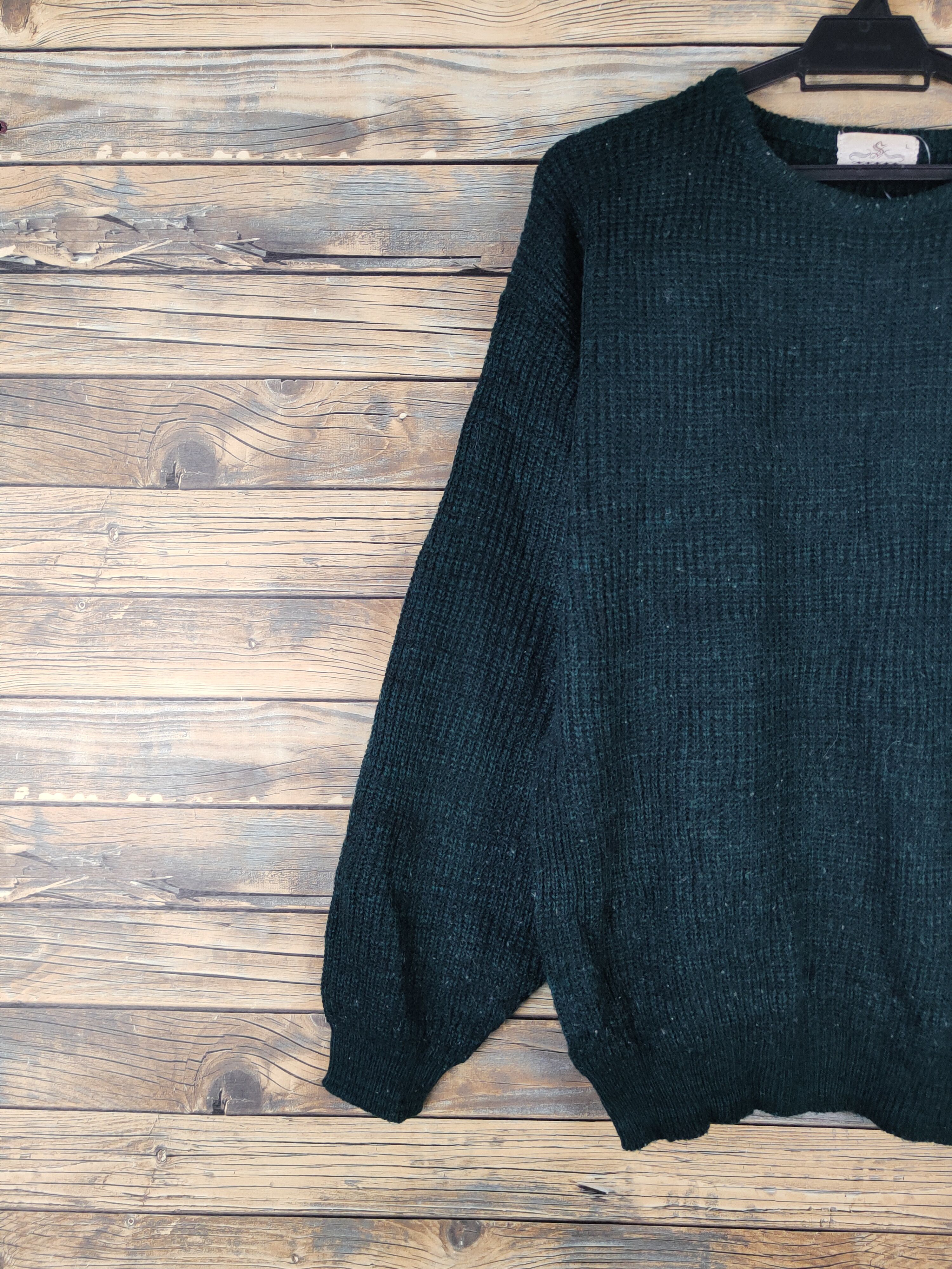 Vintage Spazio News Green Knitwear Sweatshirts #W2145 Size US M / EU 48-50 / 2 - 3 Thumbnail