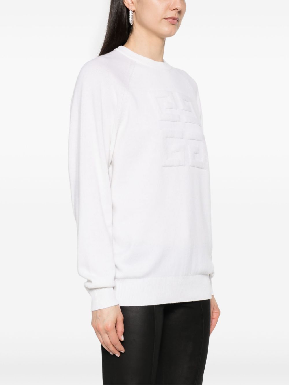 Givenchy o1srvl11e1224 4G Motif Cashmere Jumper in White Size XL / US 12-14 / IT 48-50 - 5 Thumbnail