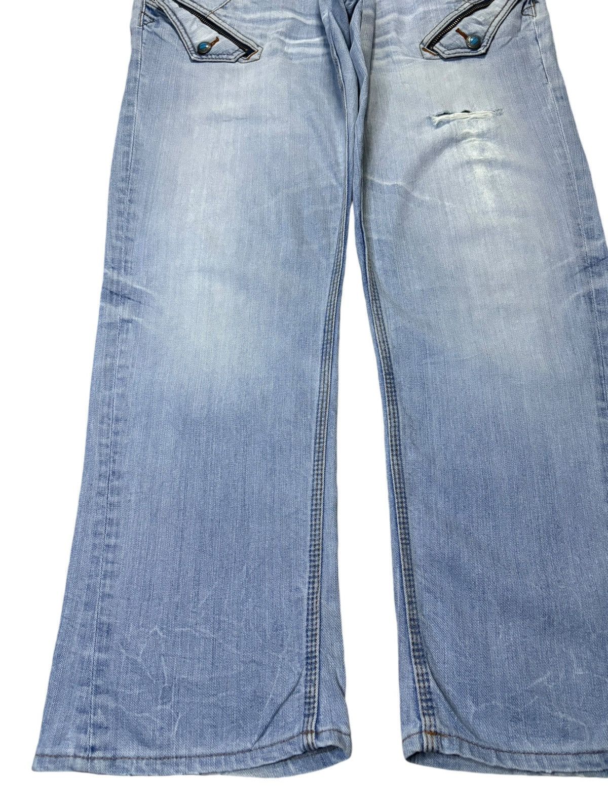 Japanese Brand × Nicole Club Vintage Nicole Club Light Wash Tactical Style Baggy Jeans Size US 35 - 6 Thumbnail