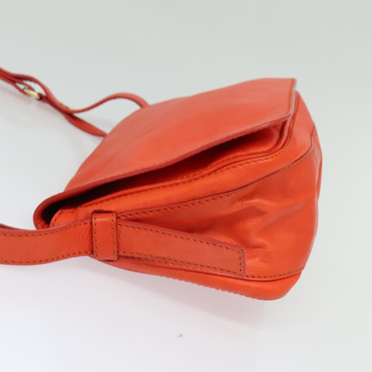 Celine CELINE Shoulder Bag Leather Orange Gold Size ONE SIZE - 4 Thumbnail