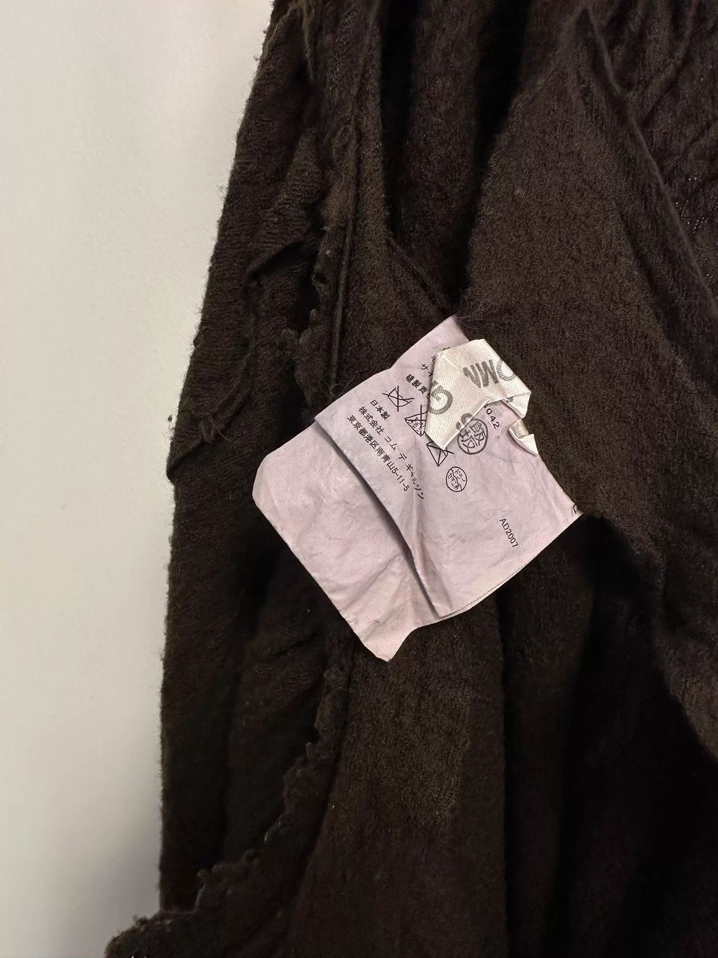 Comme des Garcons Comme des Garçons 07AW Olive Felted Ripped Skirt Size S / US 4 / IT 40 - 7 Thumbnail