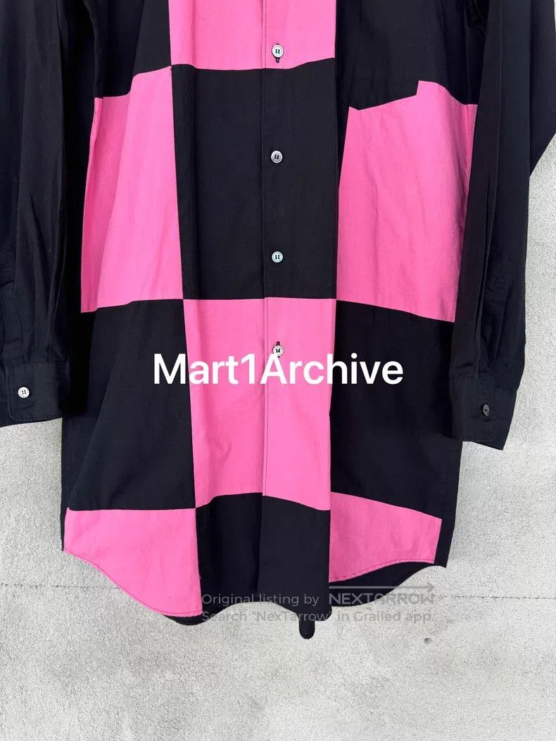 Comme des Garcons Comme Des Garcons Pink and Black Plaid Long Shirt Size M / US 6-8 / IT 42-44 - 4 Thumbnail