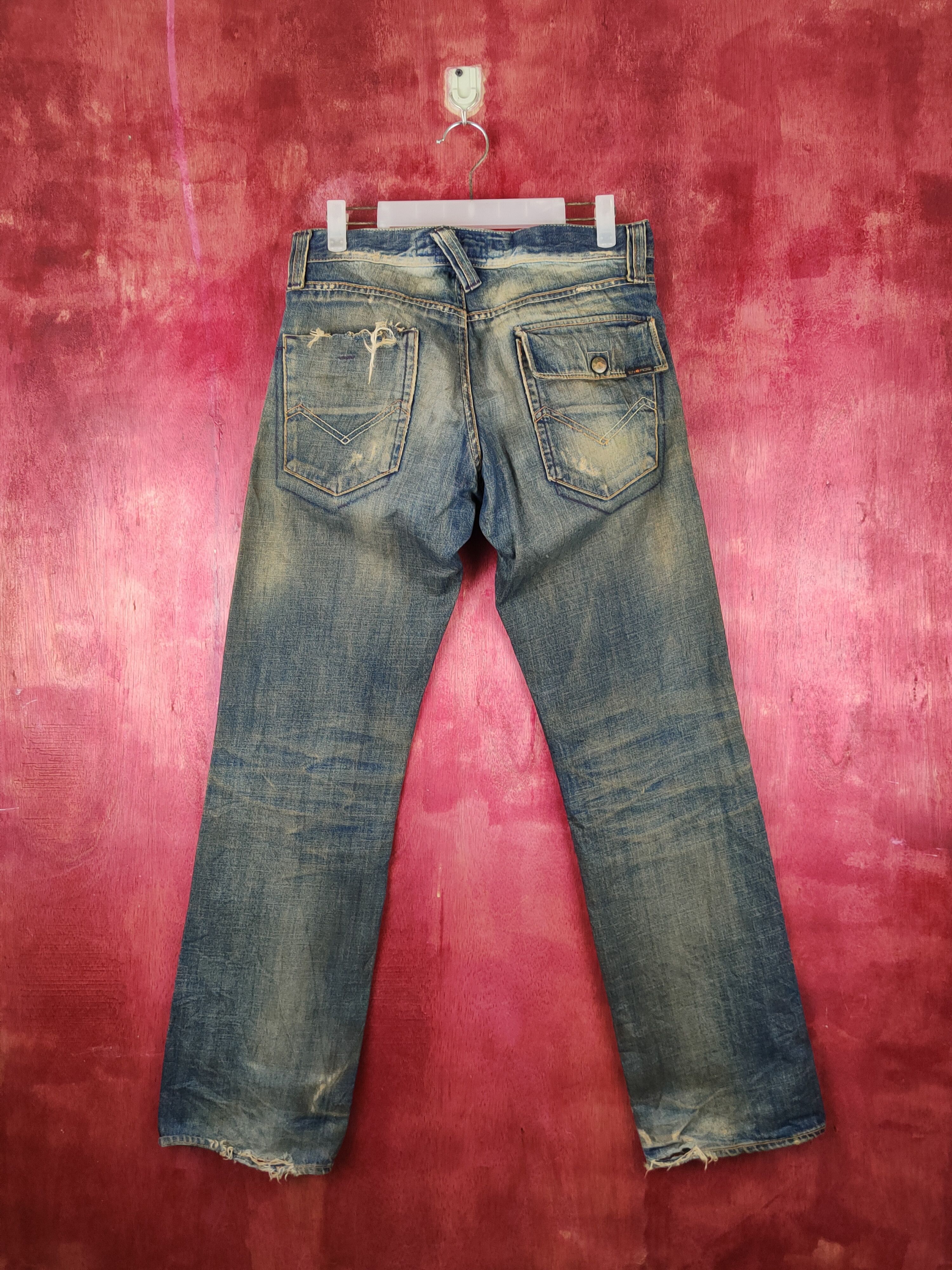 Energie D Energie Dark Blue Distressed faded jeans Denim #S1540 Size US 29 - 8 Thumbnail