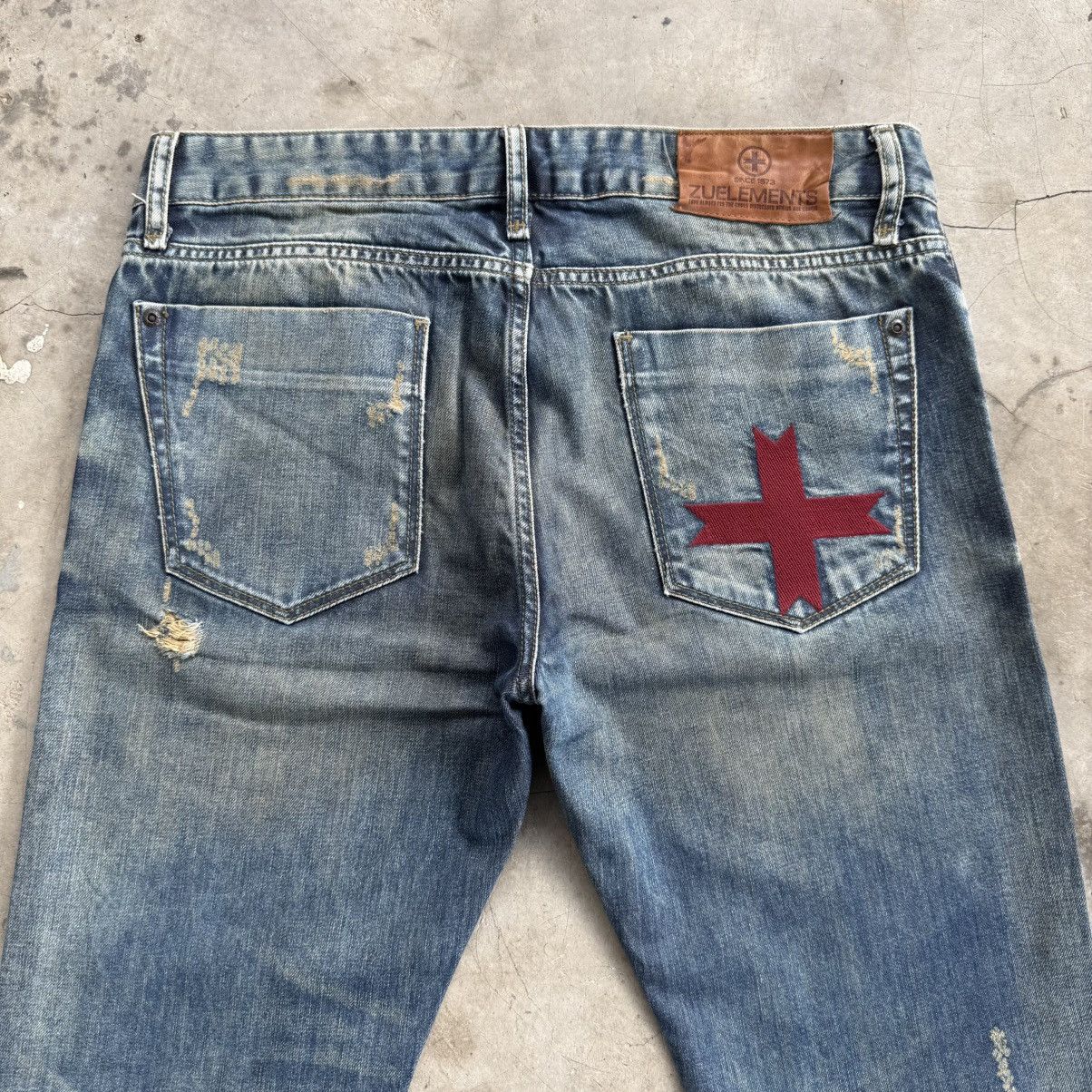 Japanese Brand W34x30.5 Vintage ZuElement Faded Rusty Ripped Denim Jean Size US 34 / EU 50 - 10 Thumbnail