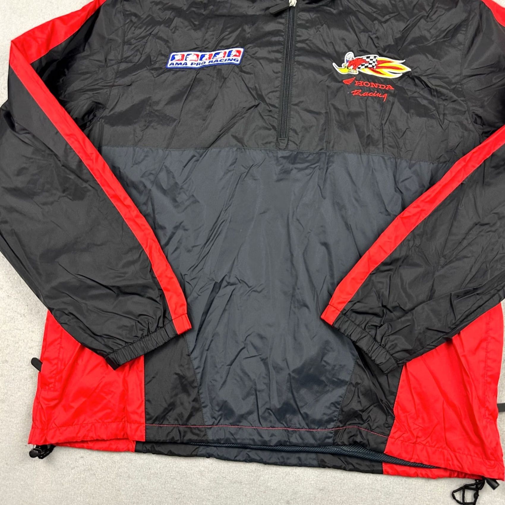 Honda Honda AMA Pro Racing Windbreaker Jacket Men Large Black Woody Woodpecker Hood L Size US L / EU 52-54 / 3 - 3 Thumbnail