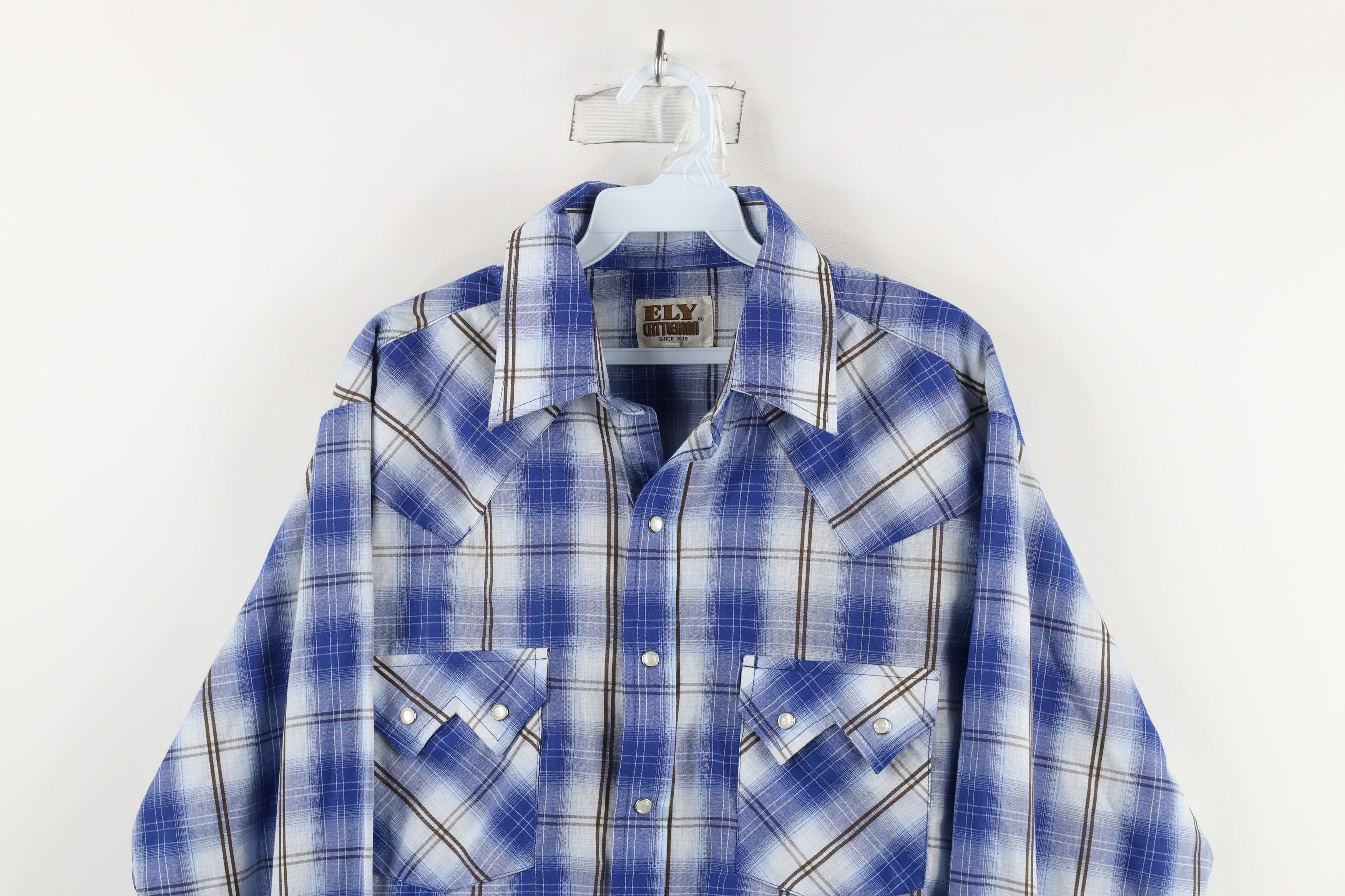 Vintage Vintage 90s Rockabilly Snap Button Collared Shirt Plaid Size US L / EU 52-54 / 3 - 2 Thumbnail