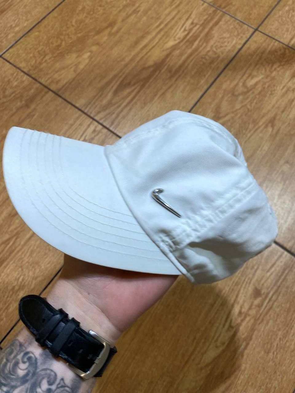 Nike Hats white Vintage Nike Cap Y2K metal logo streetwear Size ONE SIZE - 5 Thumbnail