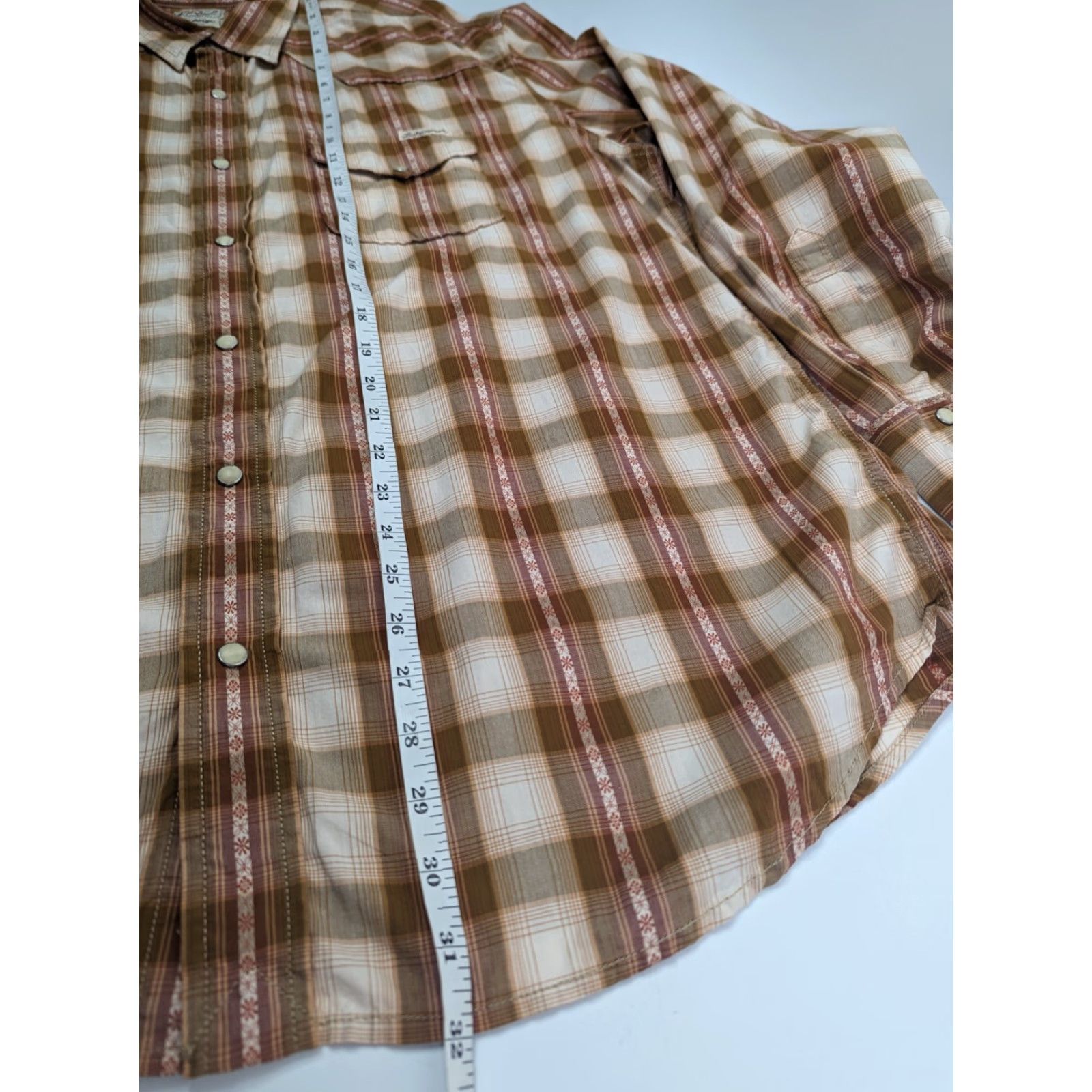 Lucky Brand Lucky Brand Shirt Men's 2XL Orange Western Plaid Pearl Snap Long Sleeve Cowboy Size US XXL / EU 58 / 5 - 6 Thumbnail