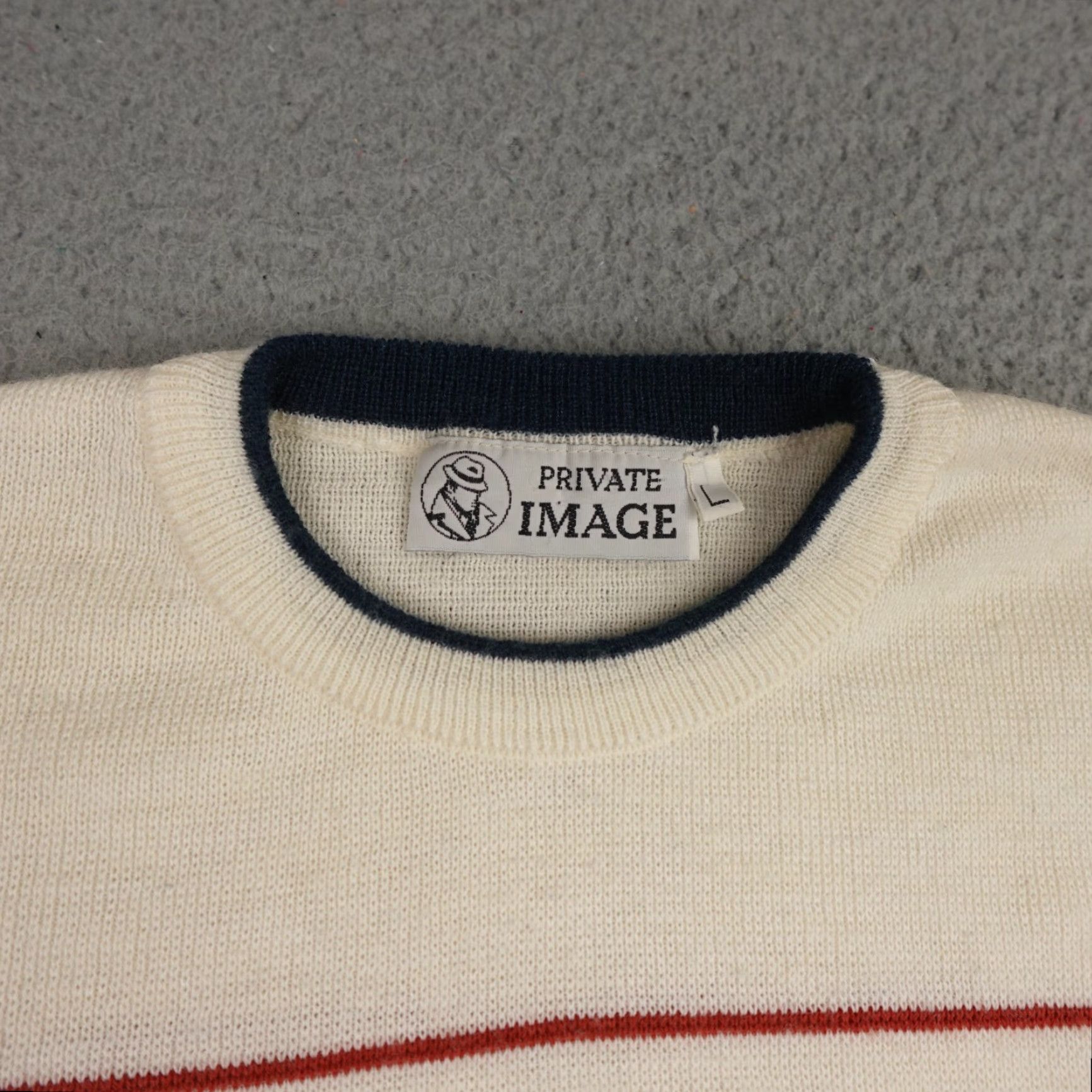 Vintage Private Image Geometric Wool Blend Sweater Mens Large Brown Crew Neck Knit Pullover Vintage 90s Retro All Seasons Size US L / EU 52-54 / 3 - 5 Thumbnail