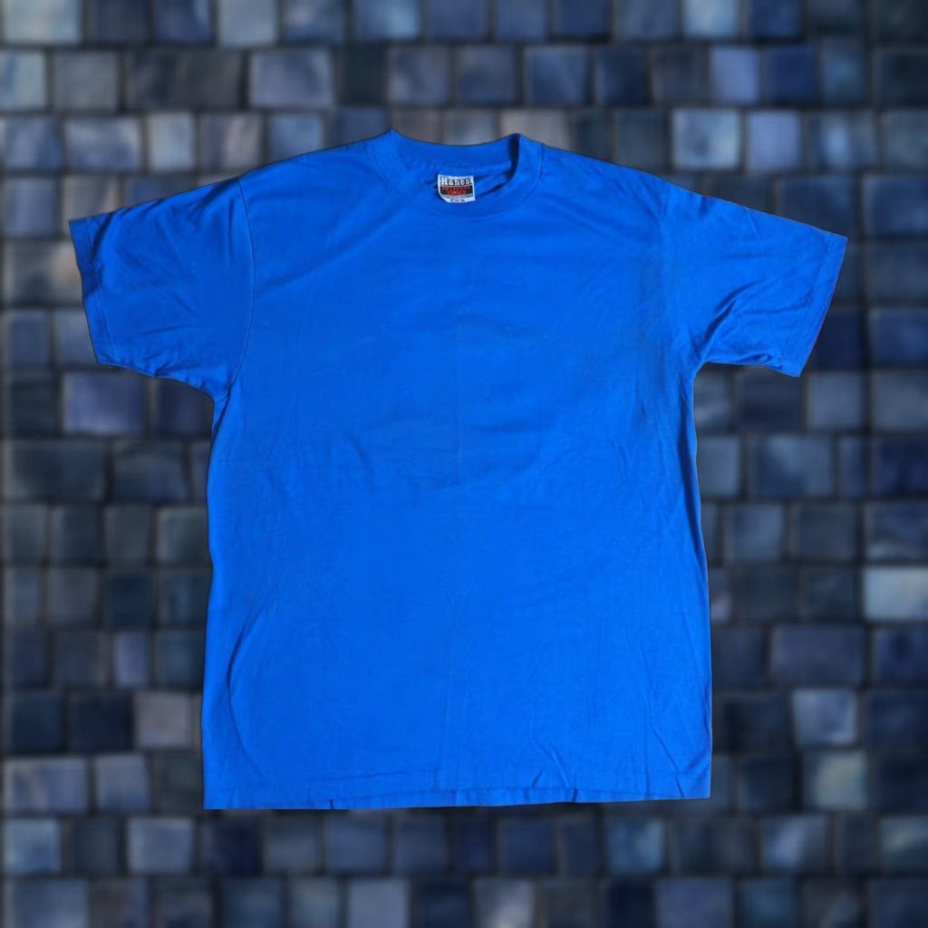 Hanes VTG 70s 80s Hanes Text Joke Tombstone Skull Humor 50/50 Blue Tee T-Shirt Mens L Size US L / EU 52-54 / 3 - 1 Thumbnail
