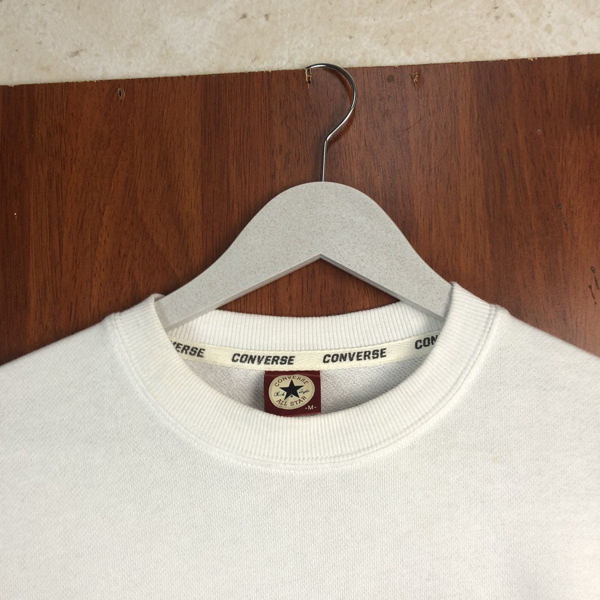 Converse × Vintage Converse vintage with red shoes White Sweatshirt #7559 Size US M / EU 48-50 / 2 - 4 Thumbnail