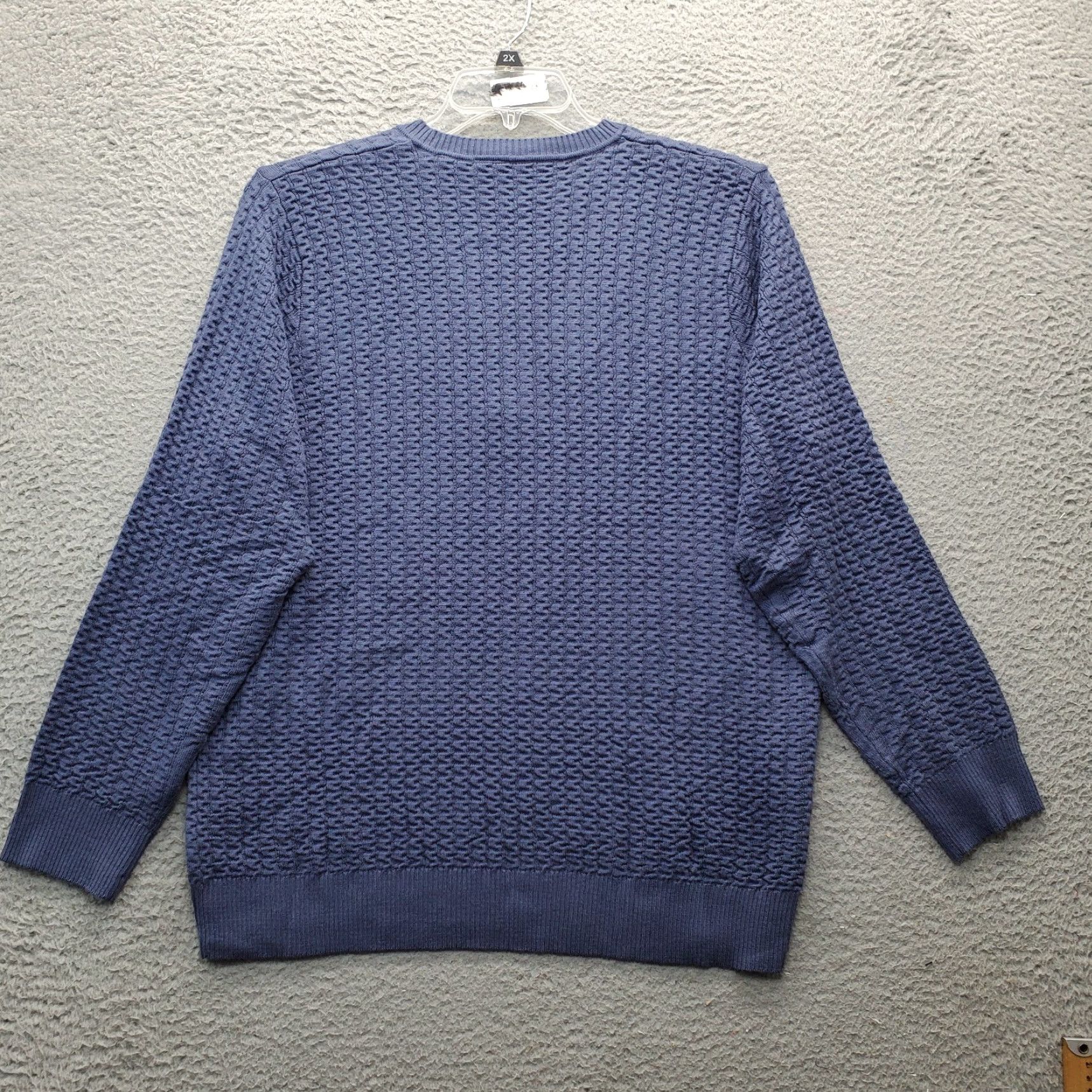 Architect Architect Sweater Womens 2X Blue Knit Long Raglan Sleeve V Neck Button Pullover Size XXL / US 16-18 / IT 52-54 - 2 Thumbnail