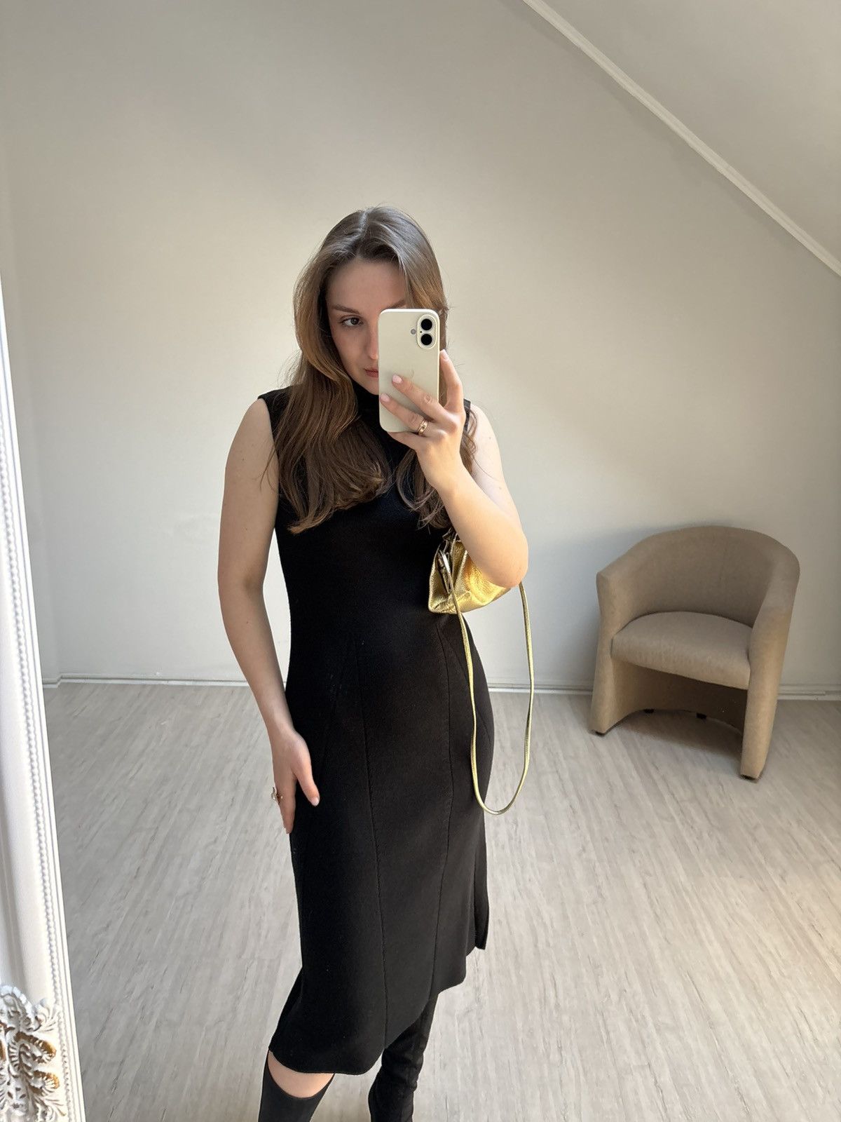 Gianfranco Ferre Gianfranco Ferre GFF Black Knit Midi Dress Merino Wool Siz M Size M / US 6-8 / IT 42-44 - 22 Thumbnail