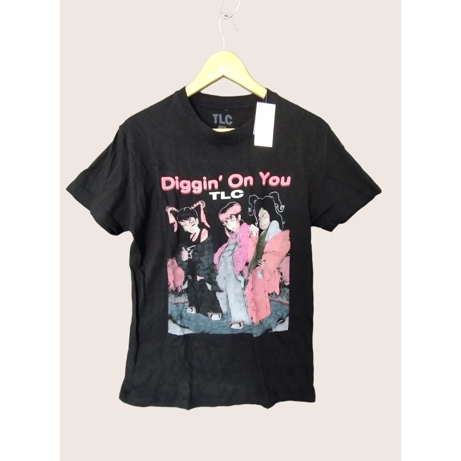 Vintage TLC Diggin On You Women's Short Sleeve Graphic T-Shirt Black M Size M / US 6-8 / IT 42-44 - 1 Thumbnail