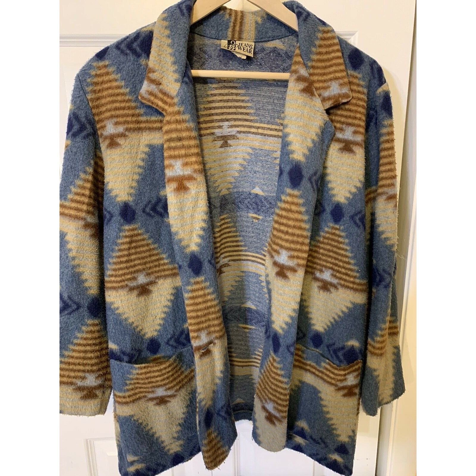 Vintage VTG Jeans Wear Nativ Aztec Women's Blazer Jacket Sz L earth Size L / US 10 / IT 46 - 3 Thumbnail