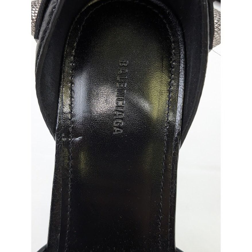 Balenciaga o1rshd1 Arena ABS Cagole Sandal H110 in Black/Aged Nikel Size US 7 / IT 37 - 9 Thumbnail