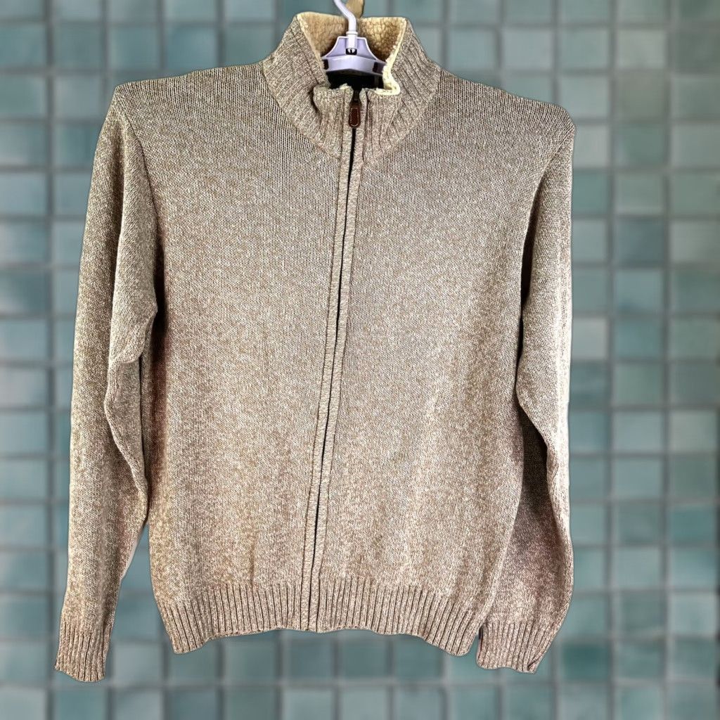 Oscar De La Renta Oscar de la Renta Kitts Twisted Tan Quarter Zip Pullover Mens L Knit Sweater 90s Classic Designer Brown 1/4 Zip Mens Size L Size US L / EU 52-54 / 3 - 1 Thumbnail