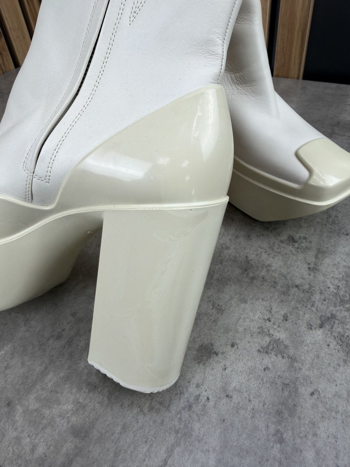 Peter Do at.kollektive x Peter Do Leather Platform Ankle Boots White Size US 10 / IT 40 - 10 Thumbnail
