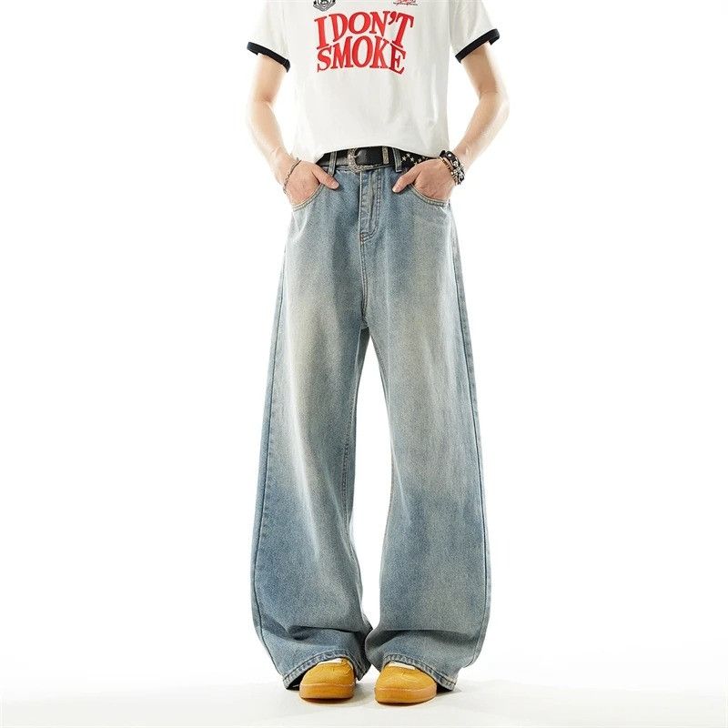 Japanese Brand Washed Blue Men's Jeans Size US 33 - 2 Thumbnail