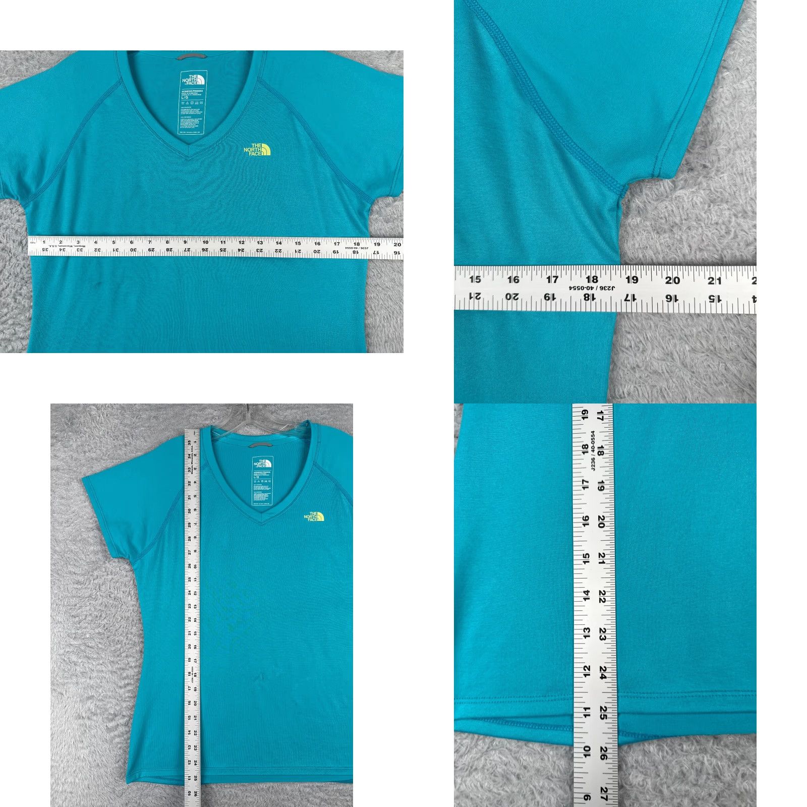 The North Face The North Face T-Shirt Womens Large Blue Short Sleeve V-Neck 100% Polyester READ Size L / US 10 / IT 46 - 8 Thumbnail