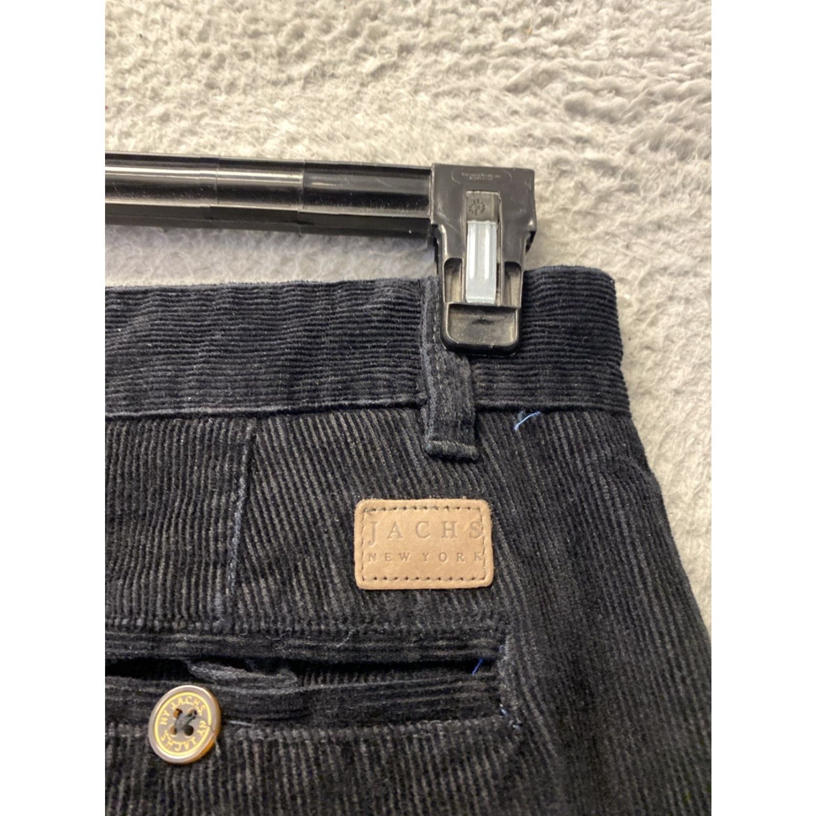 Vintage JACHS New York Pants Mens 32 Inseam 32 Black Corduroy Stretch Straight Cotton Blend Regular Size US 32 / EU 48 - 7 Thumbnail