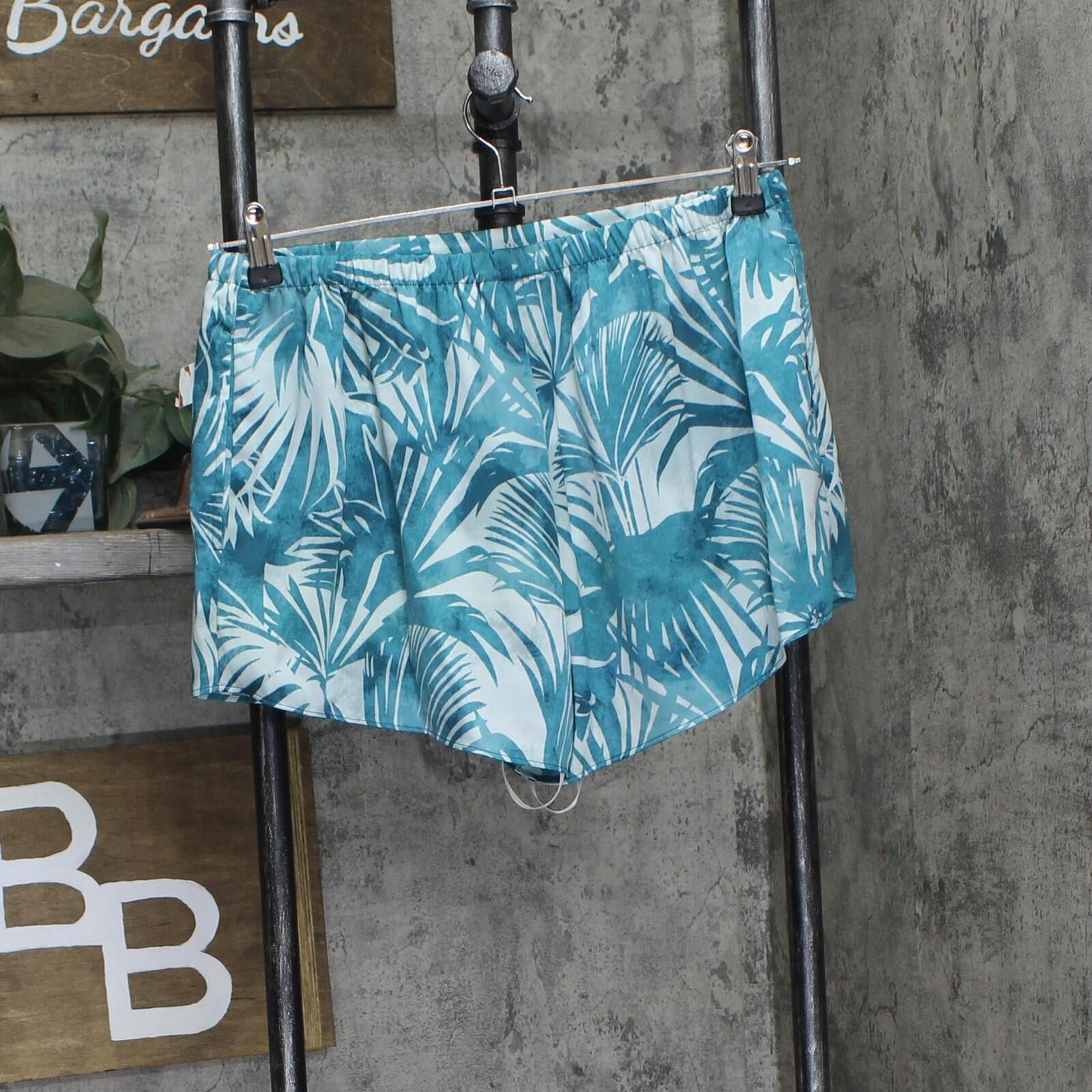 Other New State Of Day De Pajama Sleep Shorts Palm Blue Green S Size 28" / US 6 / IT 42 - 2 Thumbnail