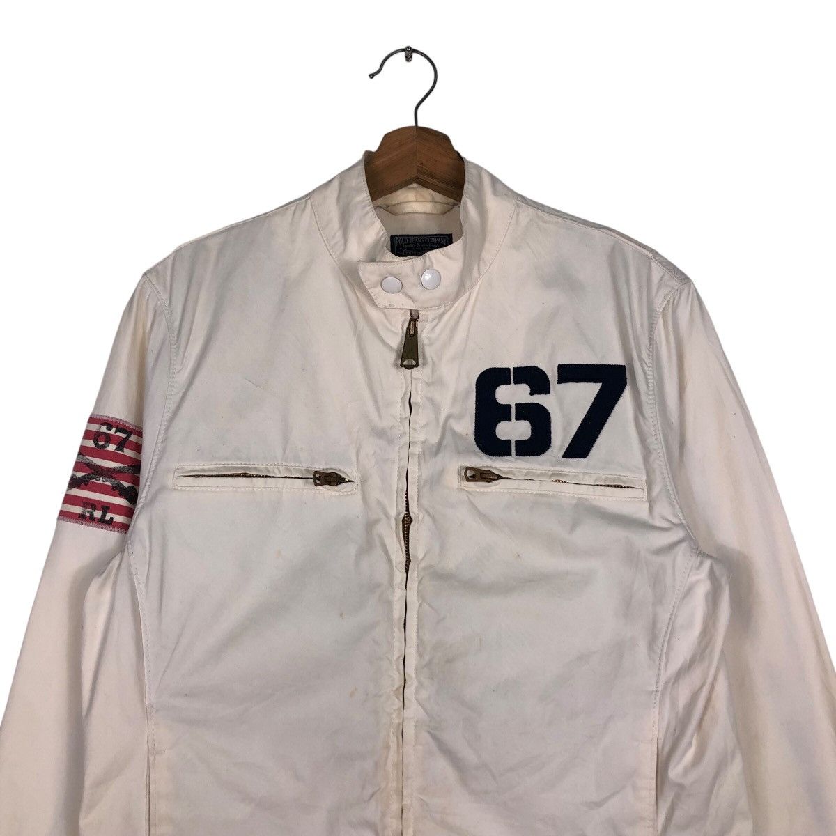 Polo Ralph Lauren Biker Jacket Zipper Ralph Lauren Mfg Polo Jeans Company Flag Size US M / EU 48-50 / 2 - 4 Thumbnail