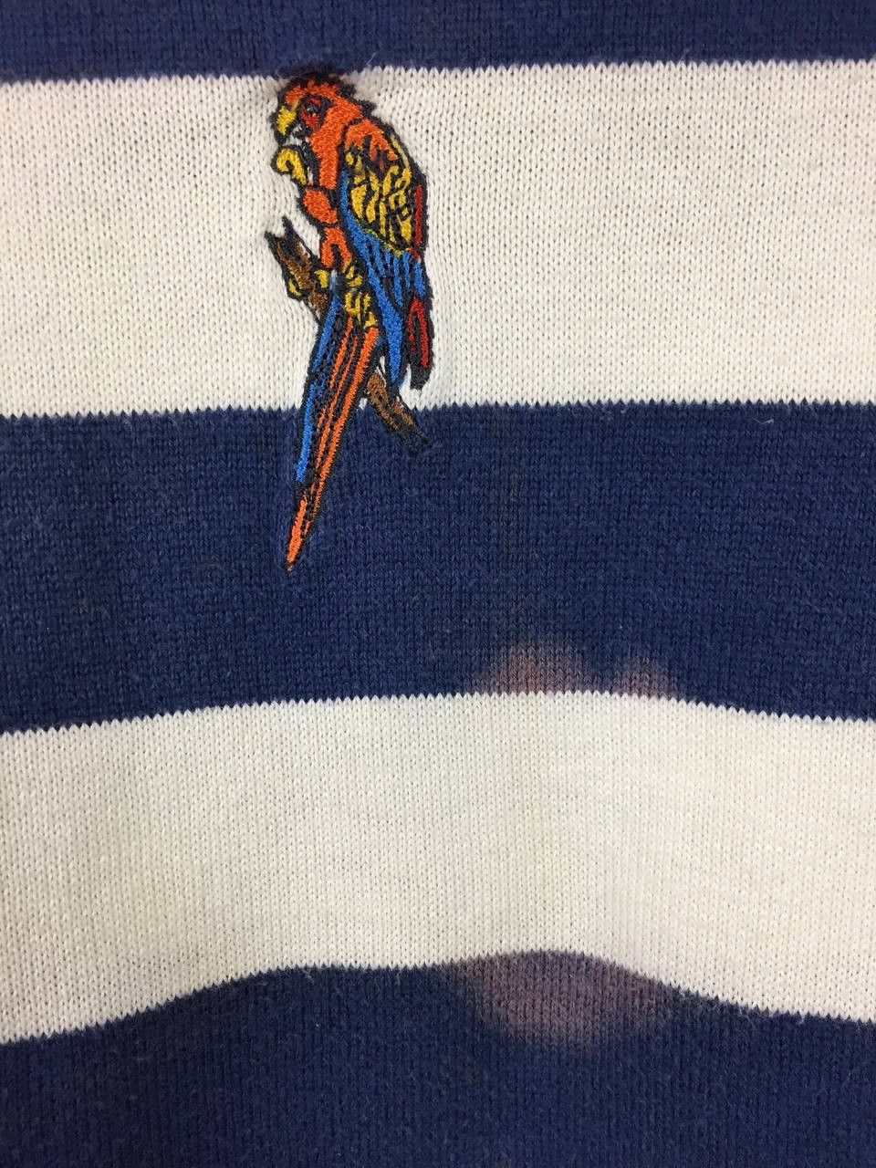 Yoshiyuki Konishi Vtg Ficce Yoshiyuki Konishi Parrot Logo Striped Knit Sweater Size US XL / EU 56 / 4 - 5 Thumbnail