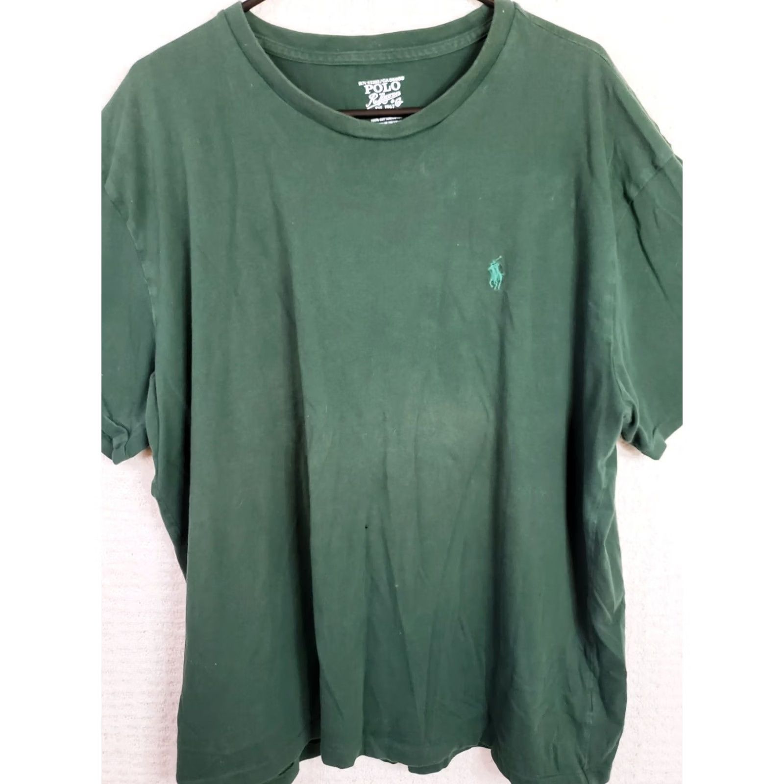 Polo Ralph Lauren Polo Ralph Lauren T Shirt Mens XL Green Short Sleeve Polo Pocket Embroidered Logo Classic Fit Crew Neck Size US XL / EU 56 / 4 - 2 Thumbnail
