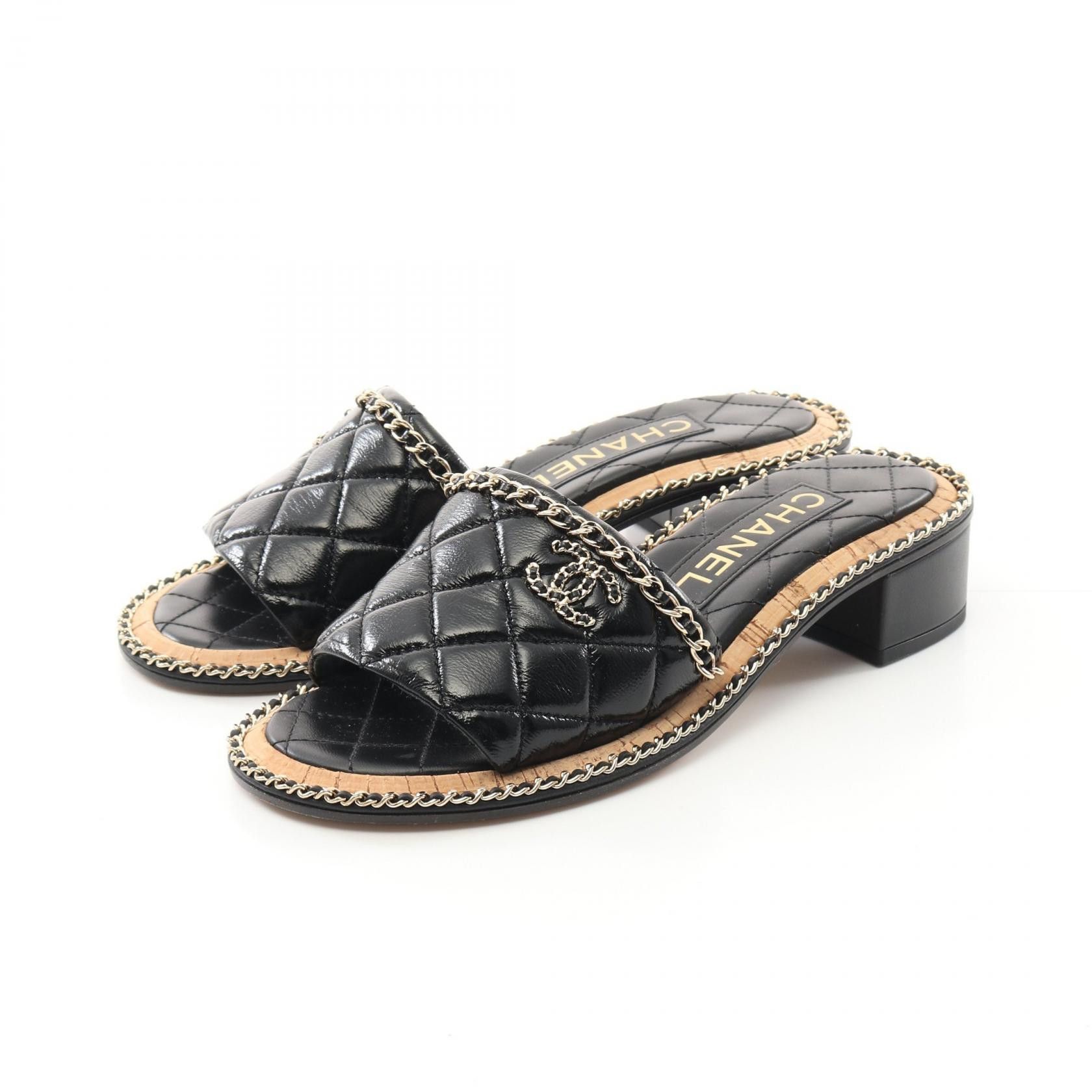 Chanel Chanel Matelasse Lambskin Mule Leather Shoes G45671 DUTY FREE for USA