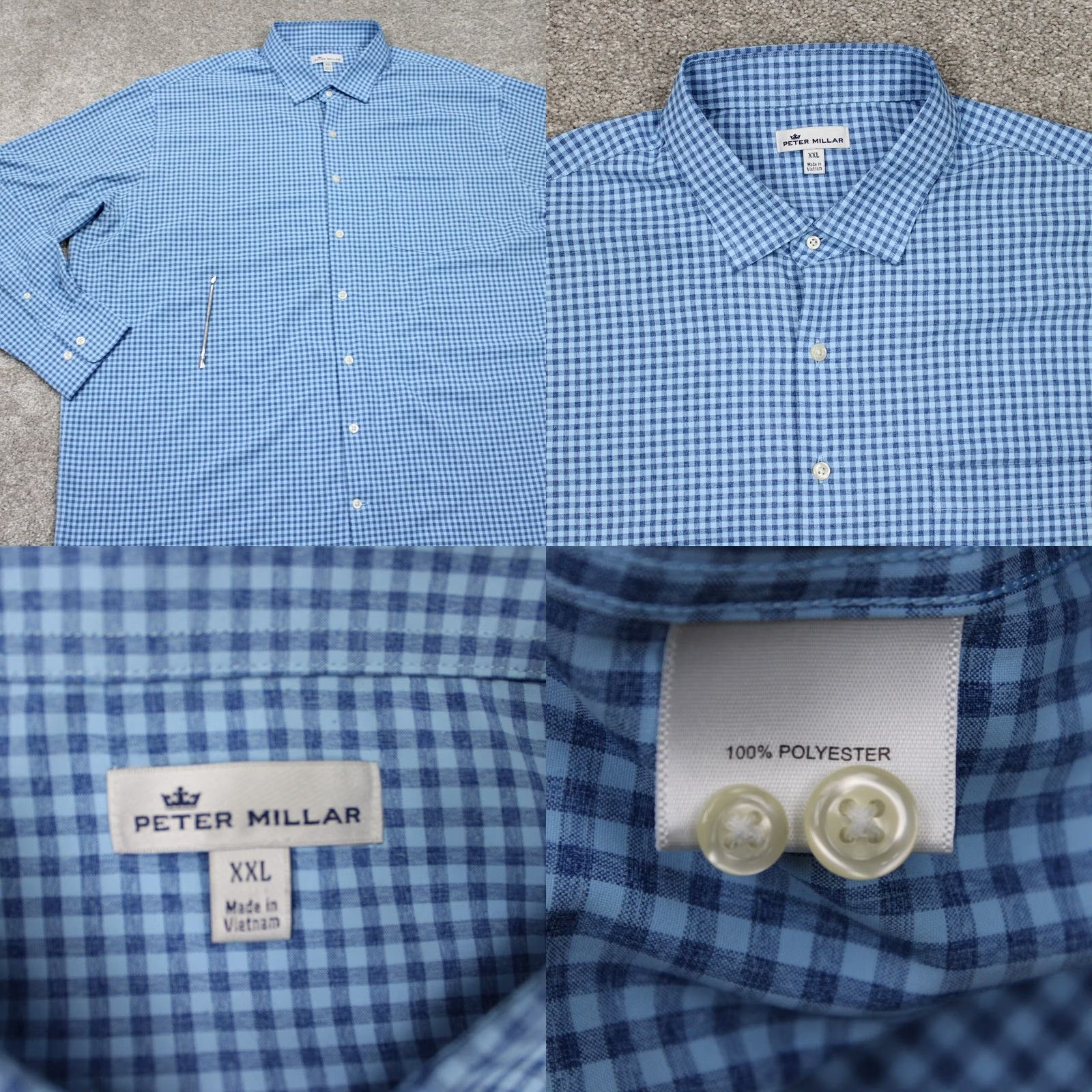 Peter Millar Peter Millar Hills Performance Cotton Touch Sport Shirt Mens 2XL XXL Blue L/S Size US XXL / EU 58 / 5 - 8 Thumbnail