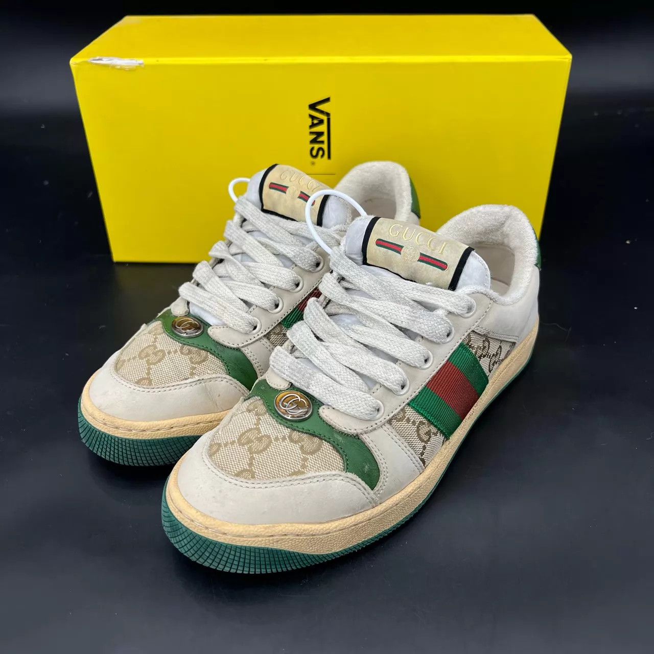 Gucci Gucci Green Distressed Sneaker 36, Boxed, Like New Size US 5.5 / IT 35.5 - 1 Thumbnail