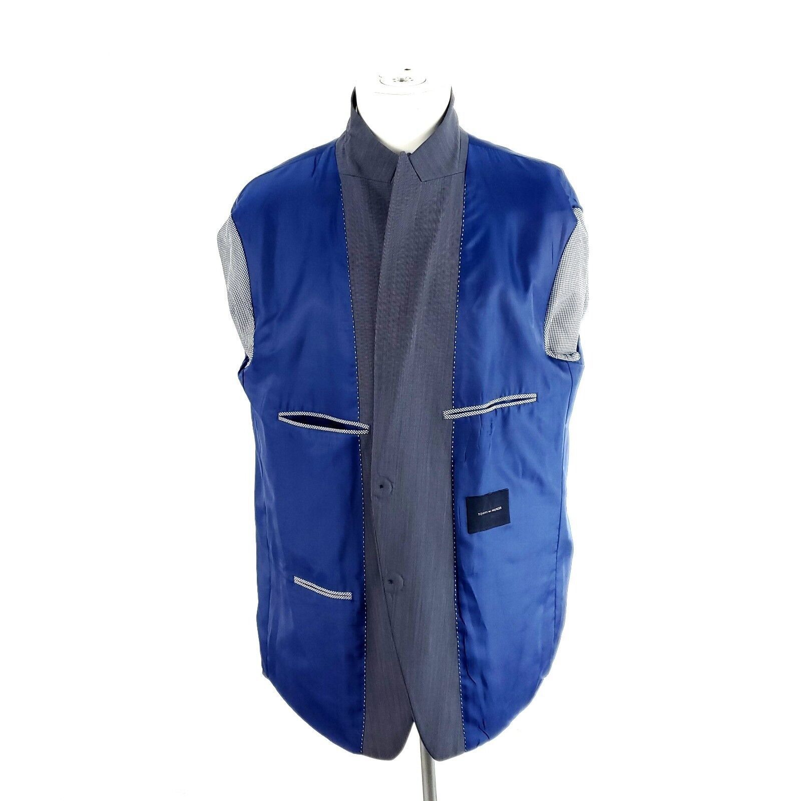 Tommy Hilfiger Tommy Hilfiger Wool Lycra 2 Button Suit Jacket 44R Blue Stri Size 44R - 10 Thumbnail